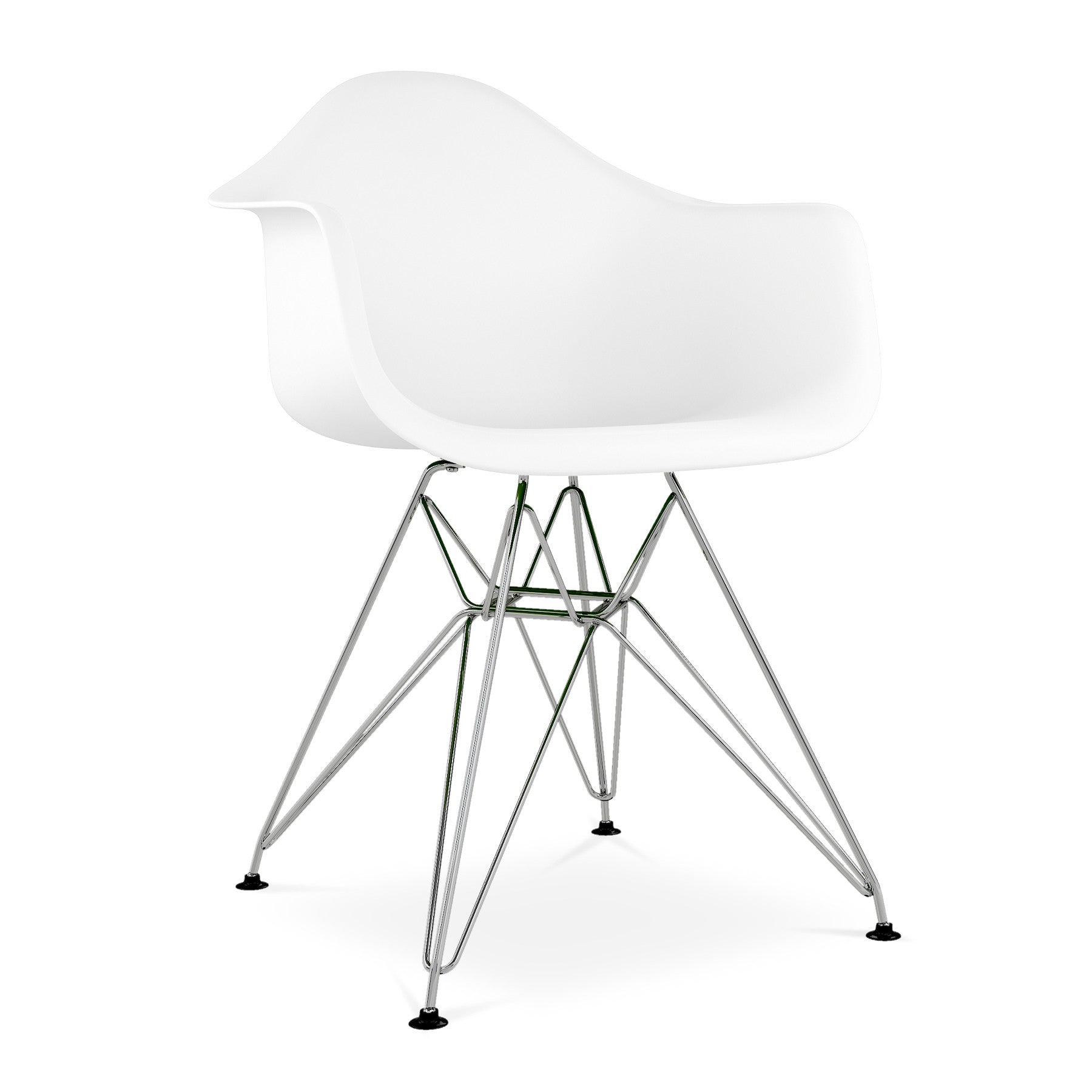 White And Silver Heavy Duty Plastic Dining Arm Chair