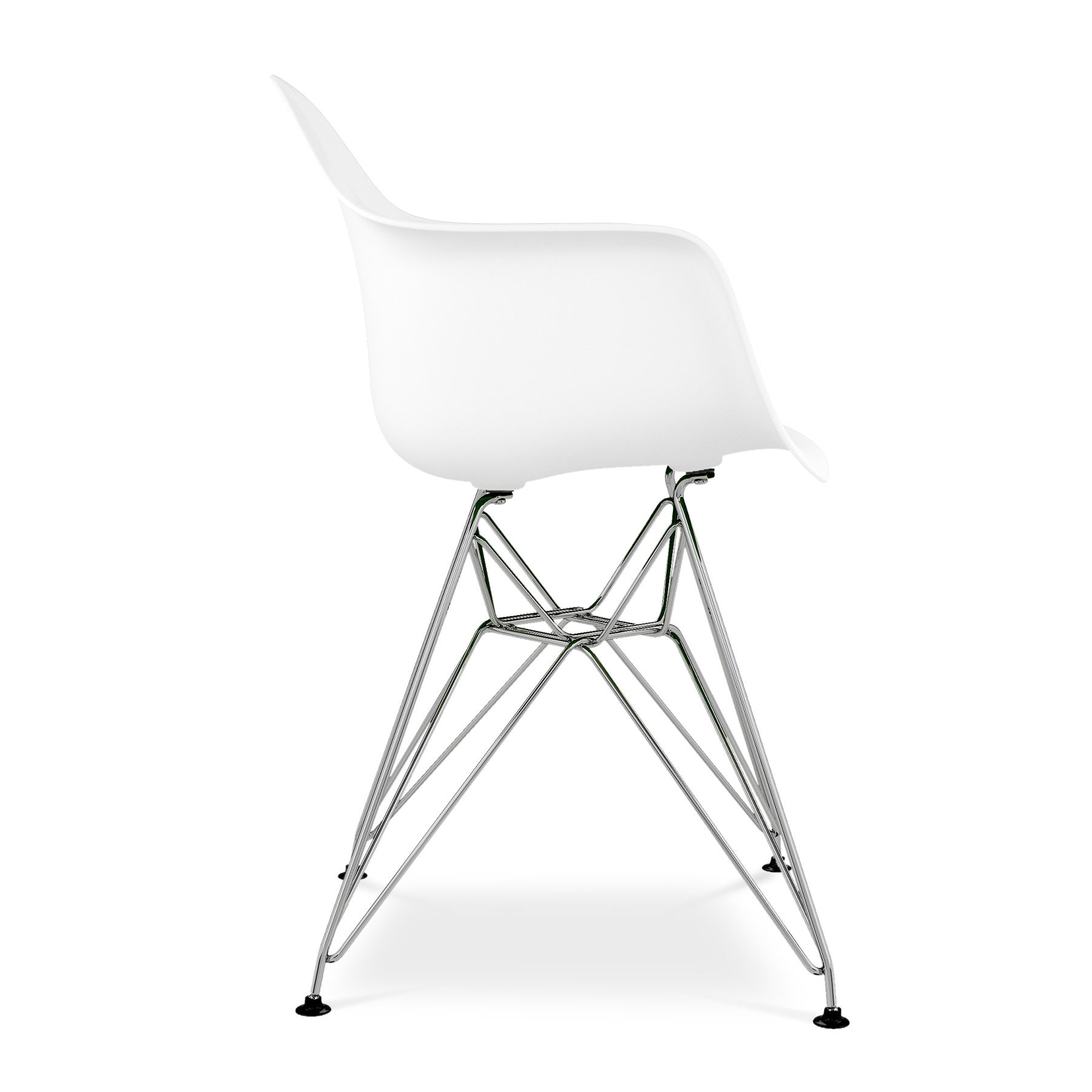 White And Silver Heavy Duty Plastic Dining Arm Chair