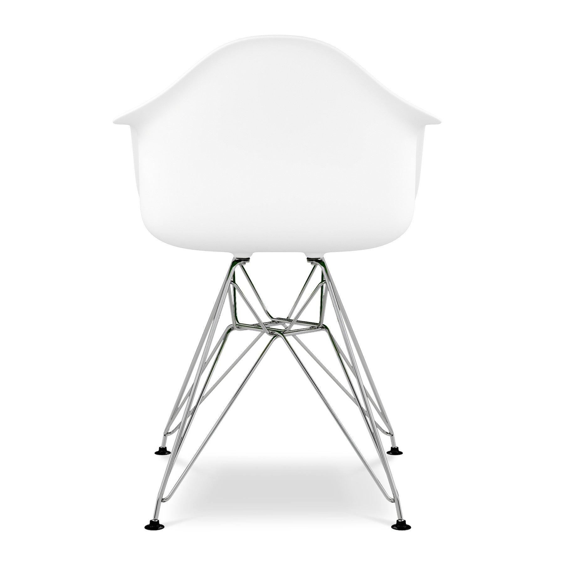 White And Silver Heavy Duty Plastic Dining Arm Chair