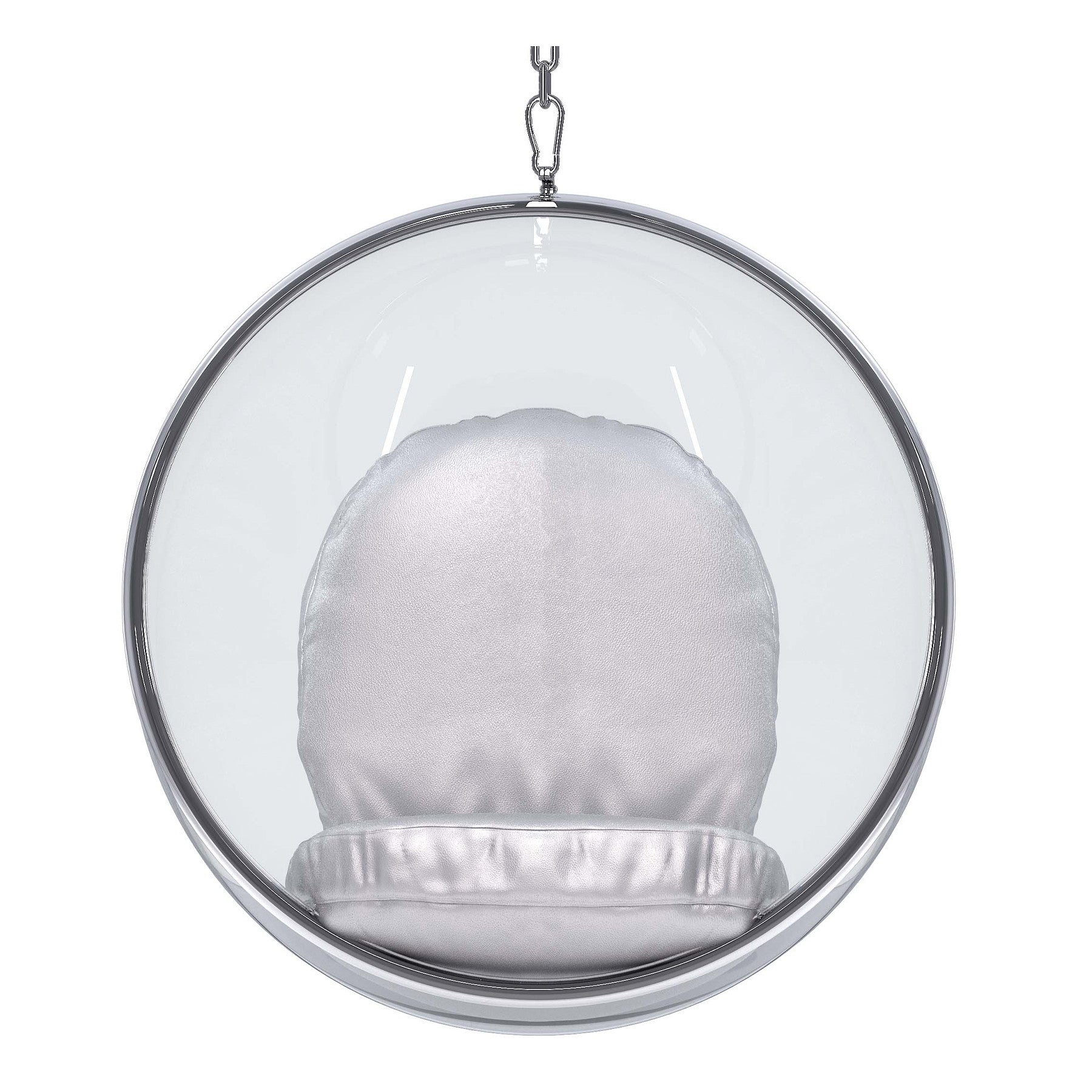 42" Silver Faux Leather Balloon Chair