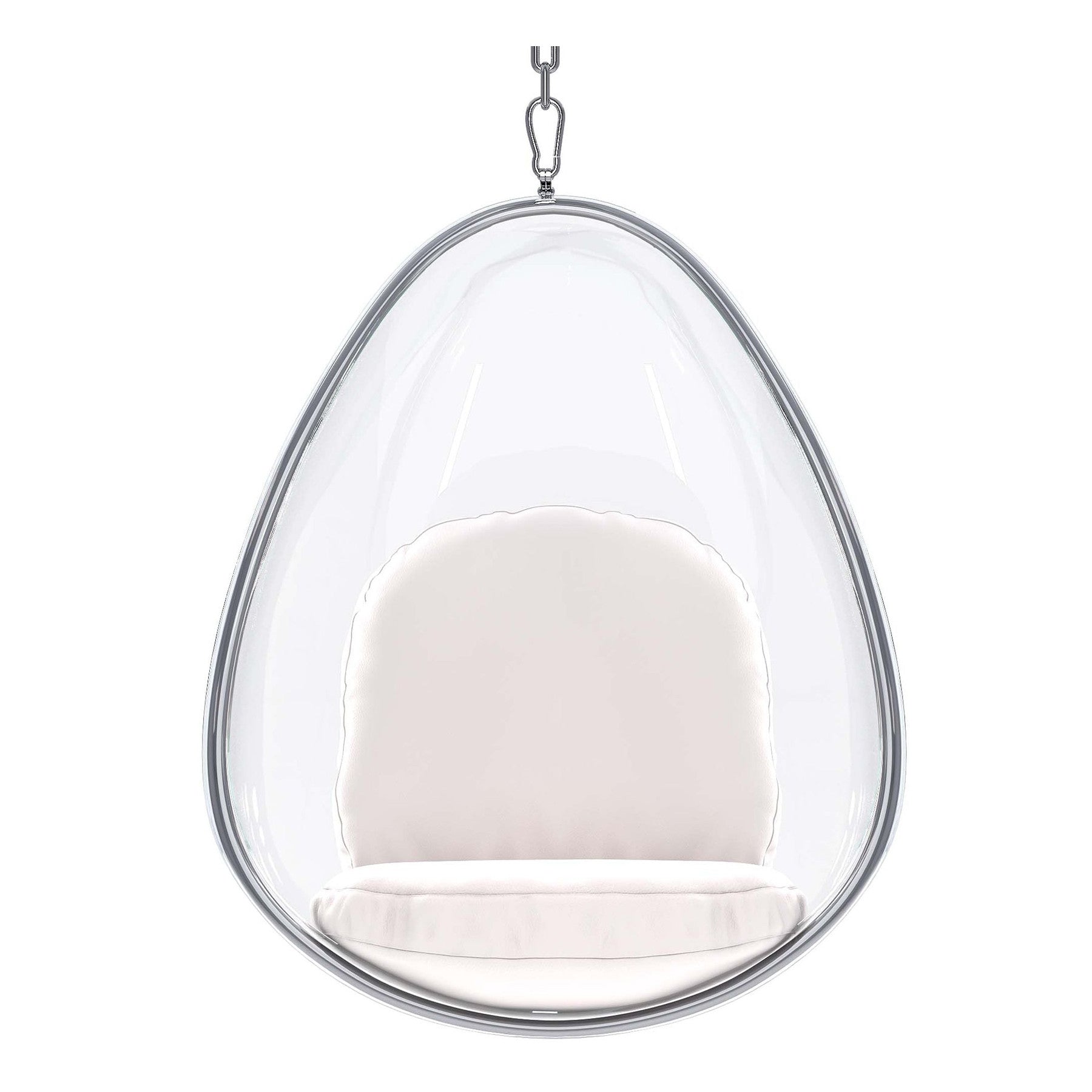 27" White Faux Leather Balloon Chair