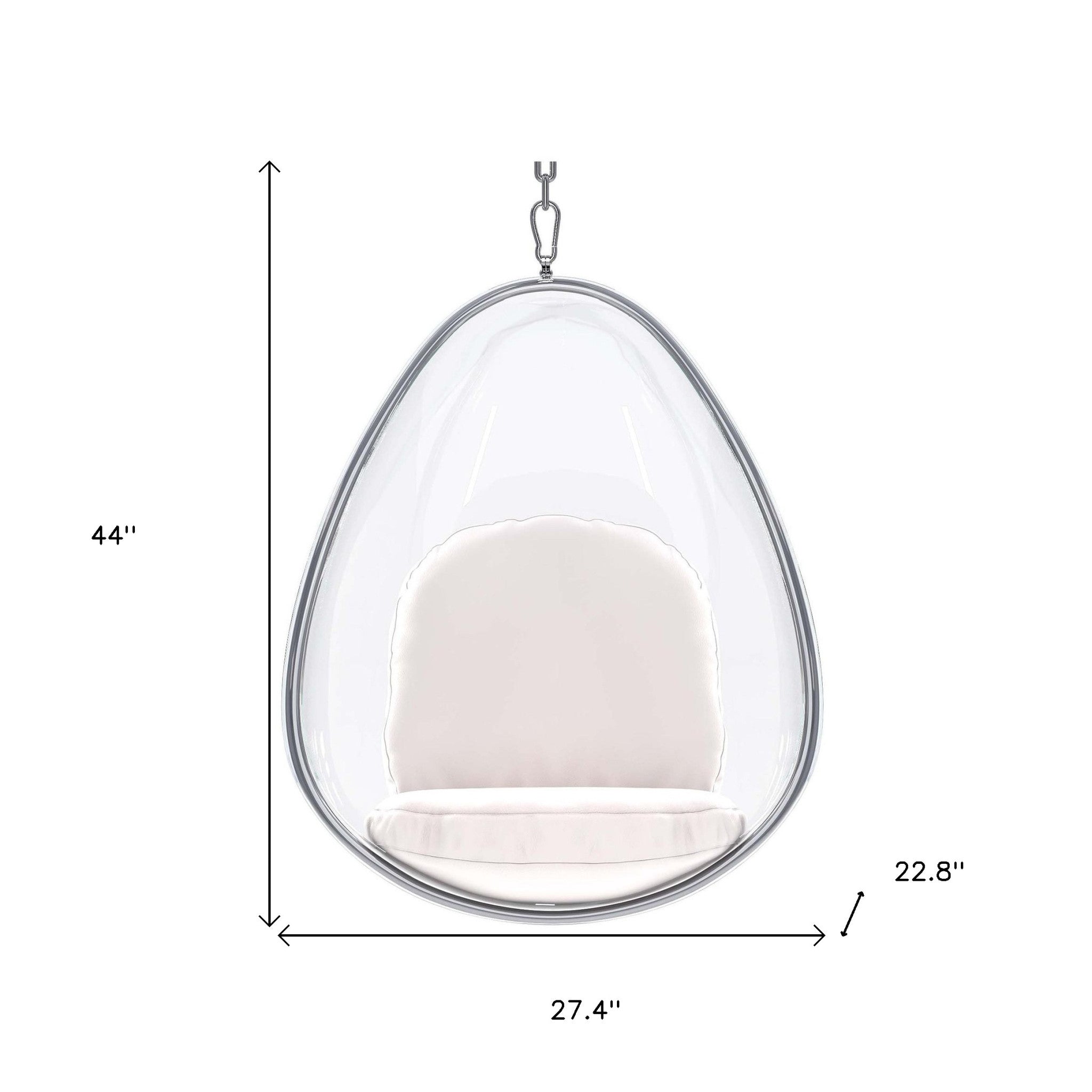 27" White Faux Leather Balloon Chair