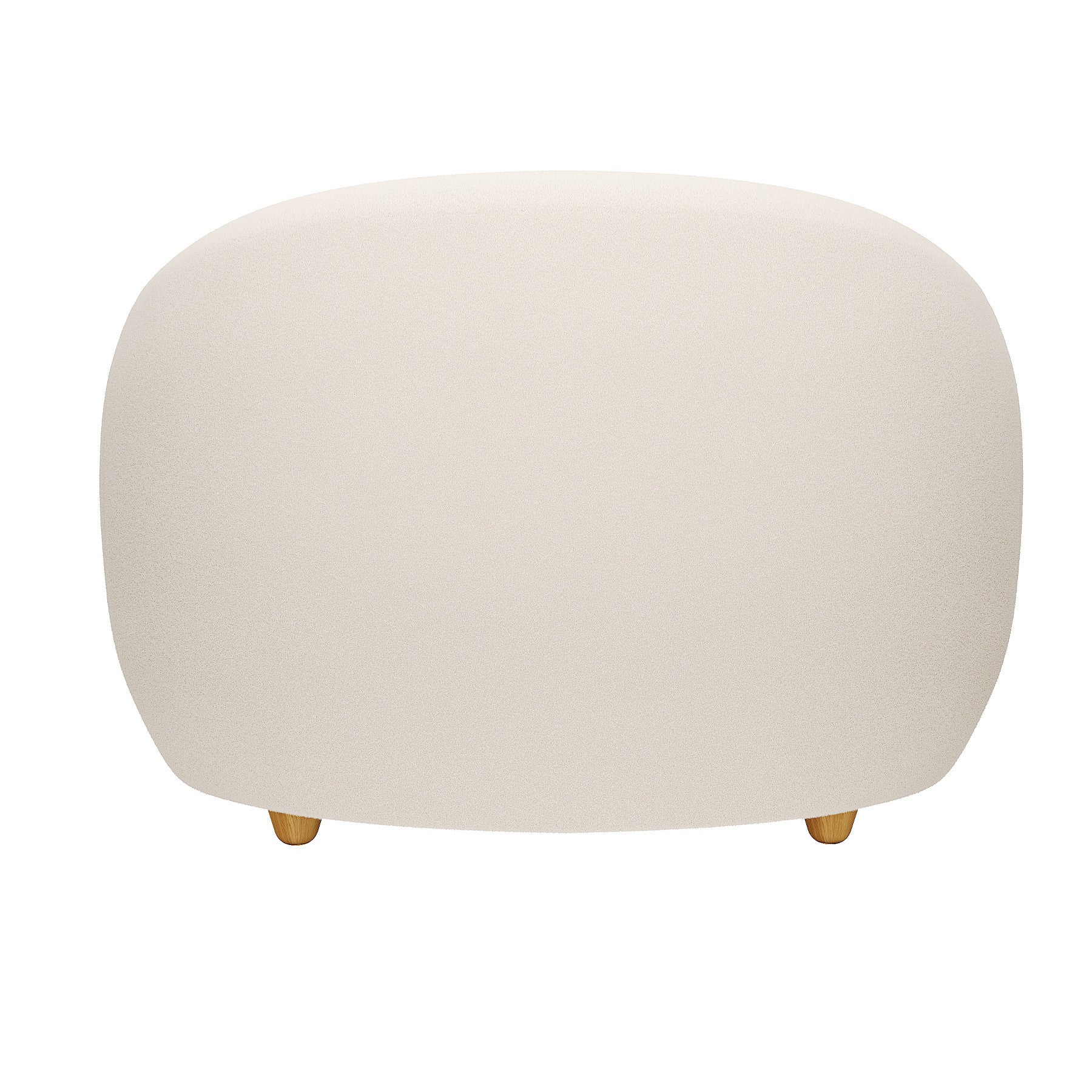 39" White and Natural Boucle Arm Chair