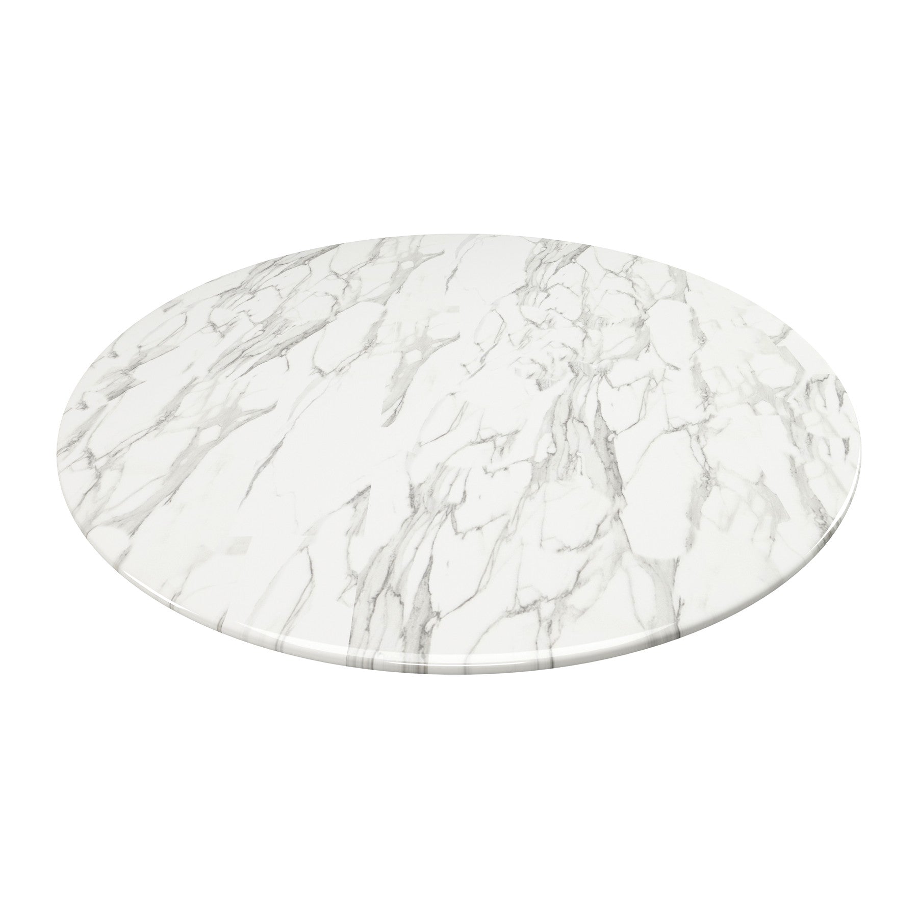 40" White And Black Marble And Metal Dining Table