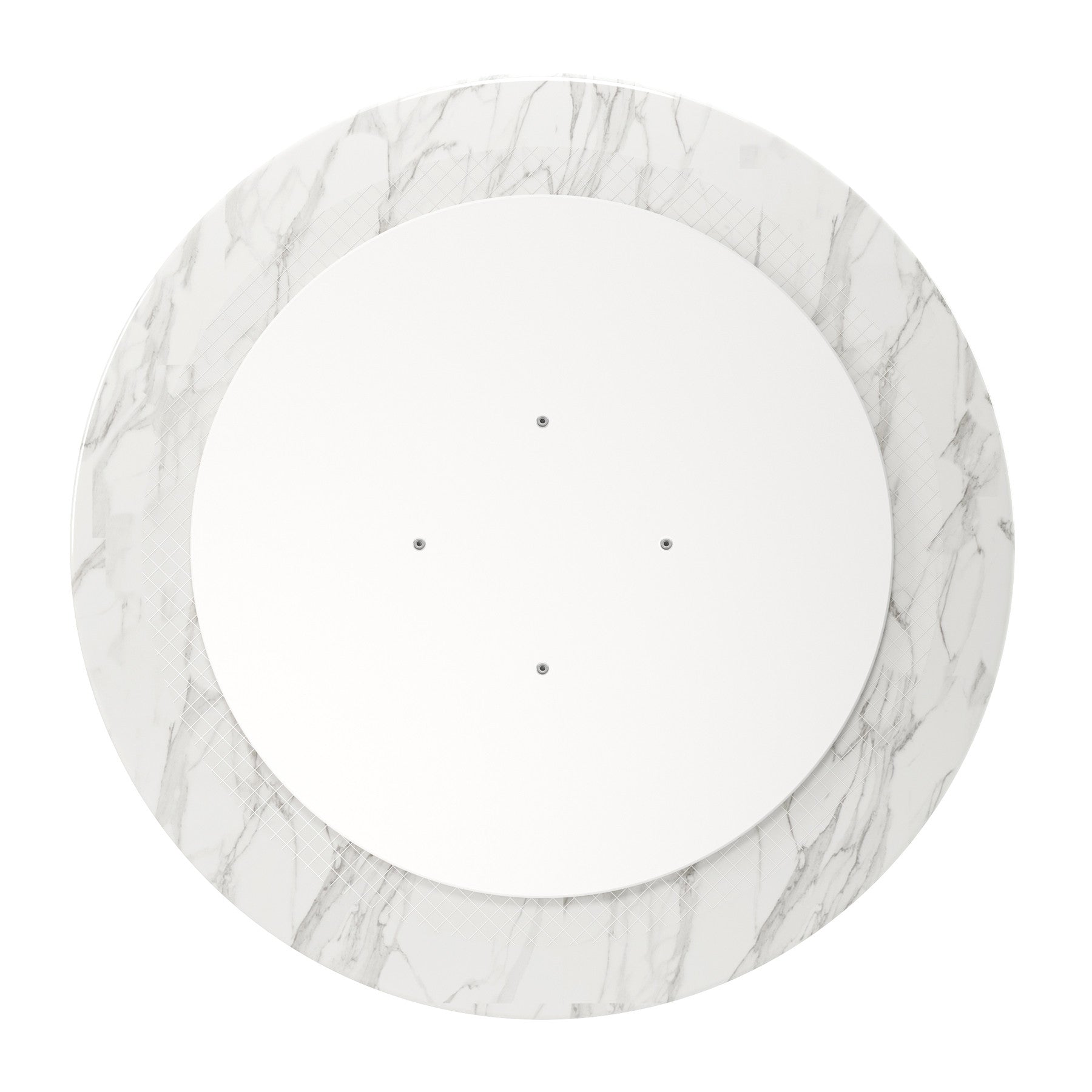 40" White And Black Marble And Metal Dining Table