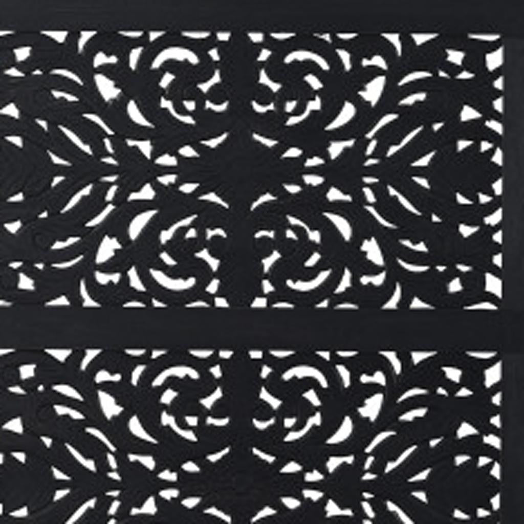 Carved Solid Wood King Black Bed