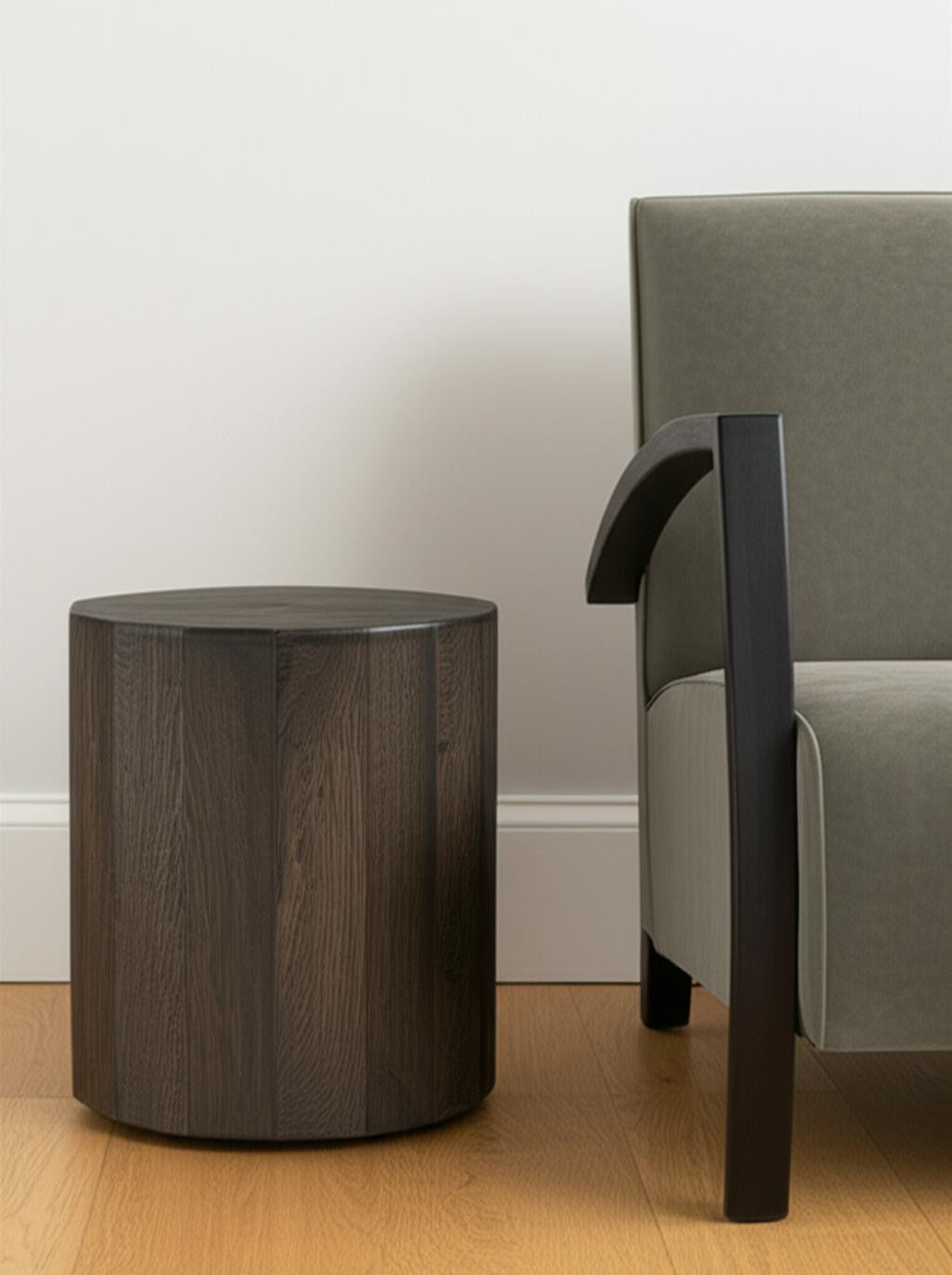 18" Wood Brown Solid Wood Round End Table