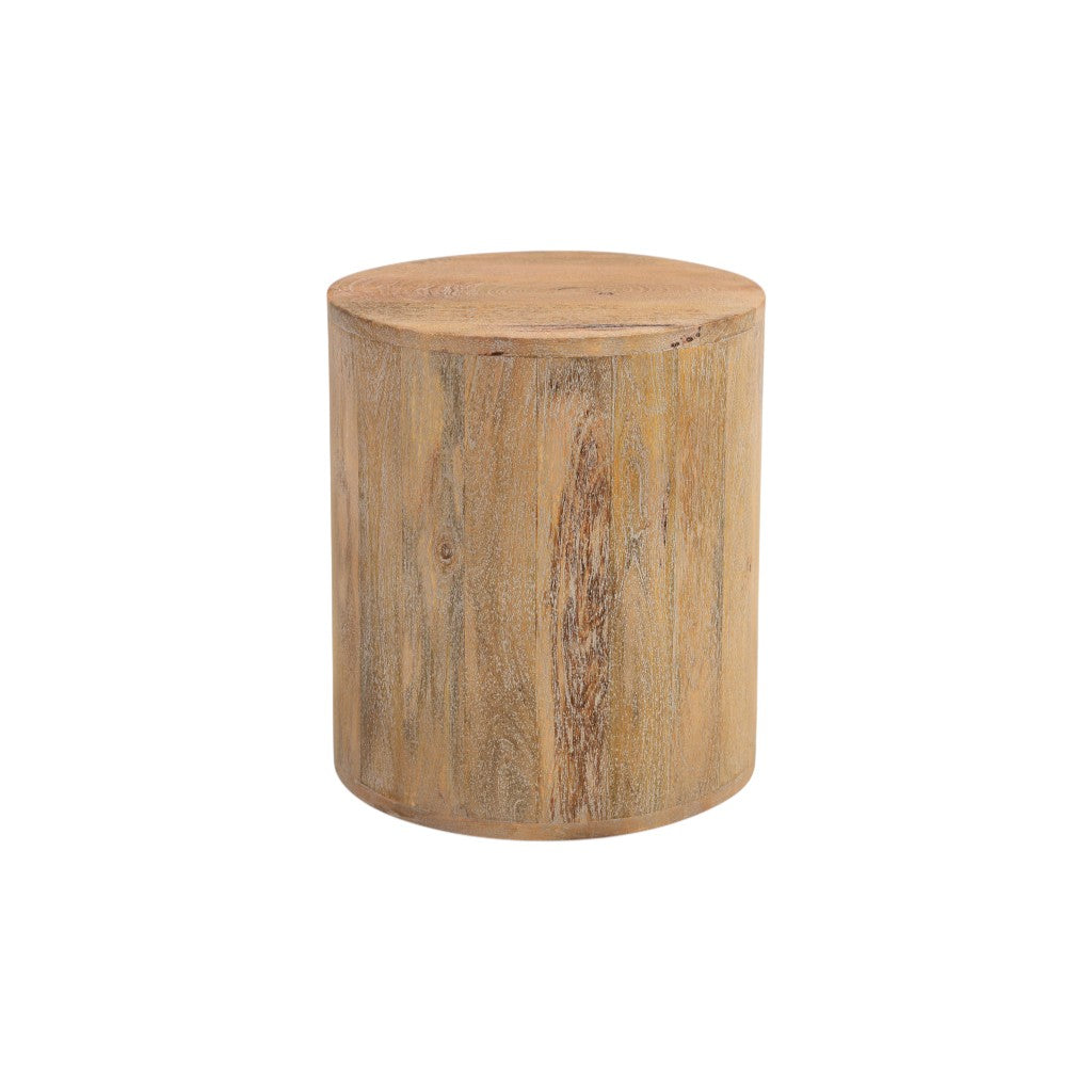 18" Natural Solid Wood Round End Table