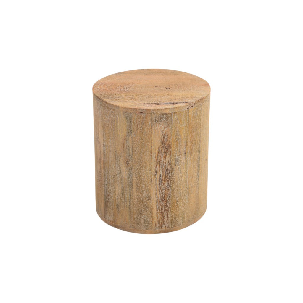 18" Natural Solid Wood Round End Table