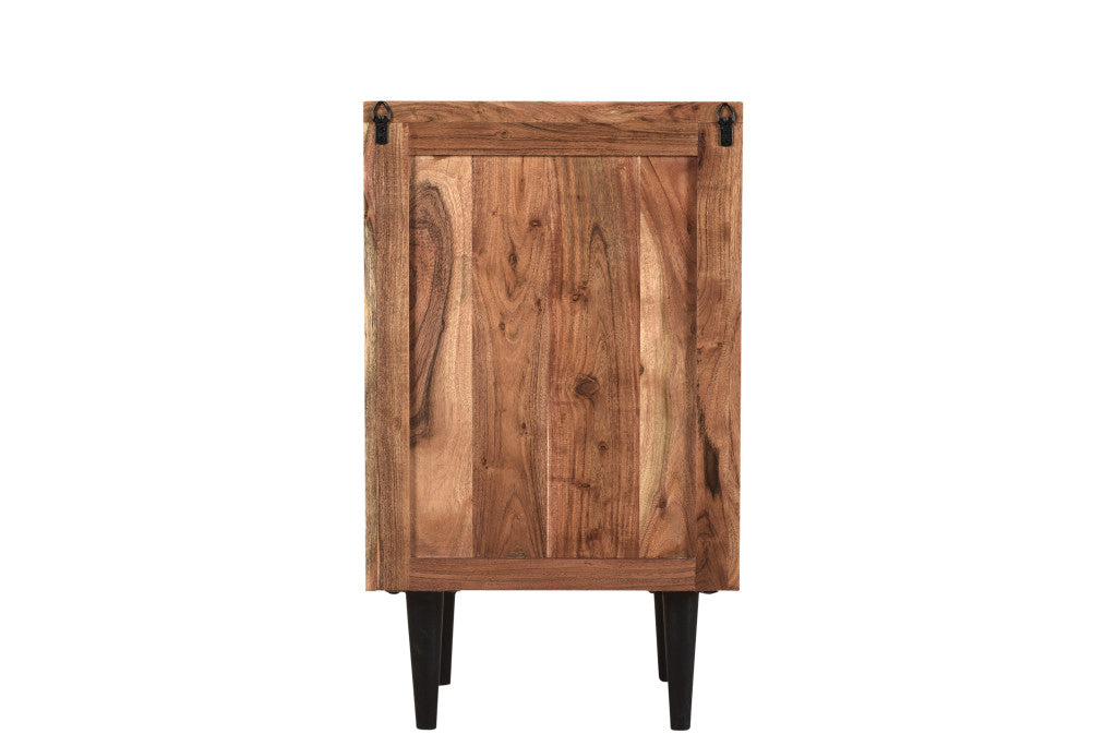 30" Brown Solid Wood Three Drawer Live Edge Filing Cabinet