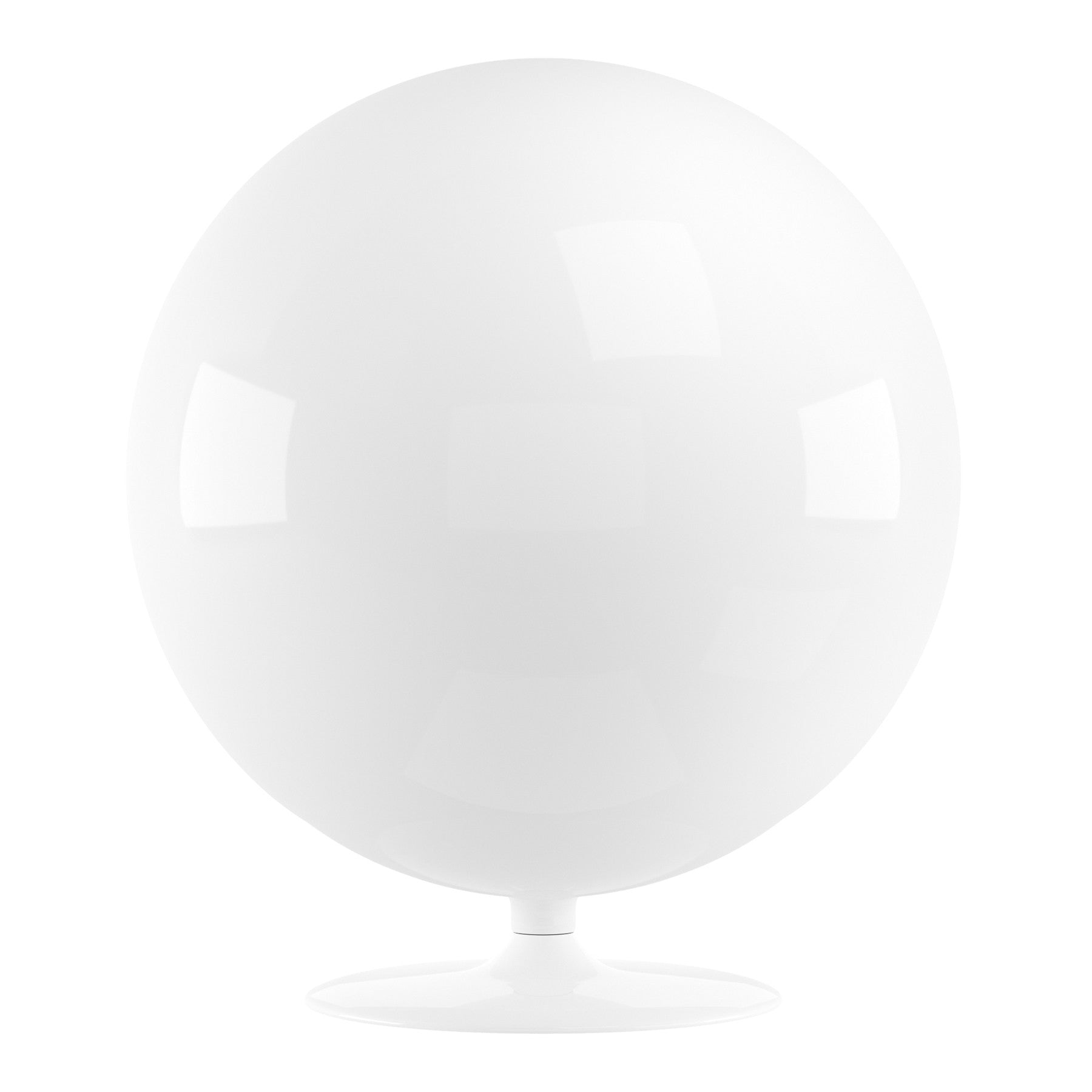 42" White And Black Fiberglass And Cotton Swivel Egg Chair