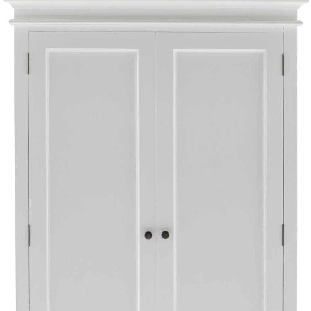 43" Off White Solid Wood Two Drawer