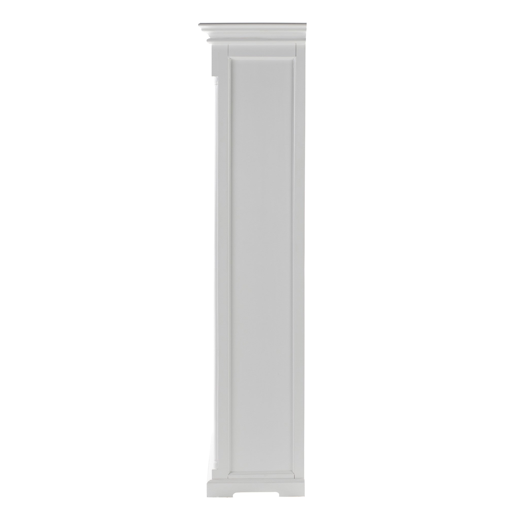 39" Off White Solid Wood Frame Curio Cabinet With Glass Doors
