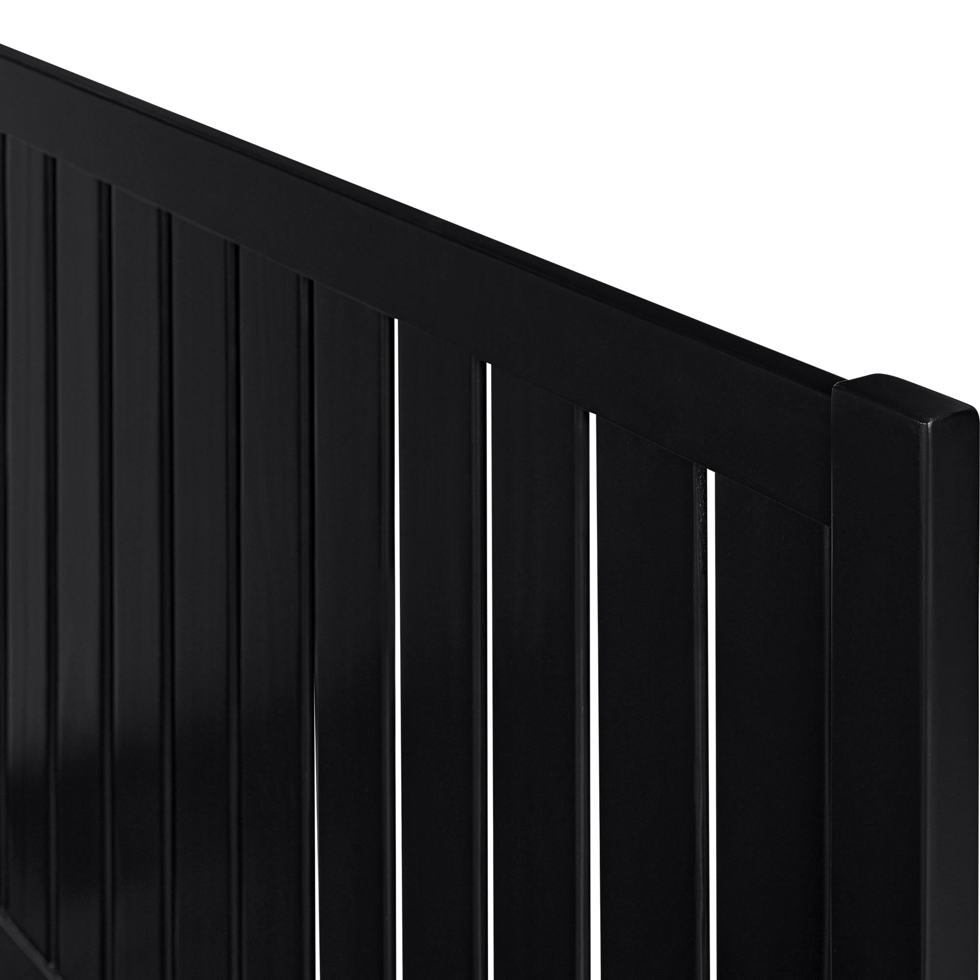 Black Solid Wood Queen Bed Frame