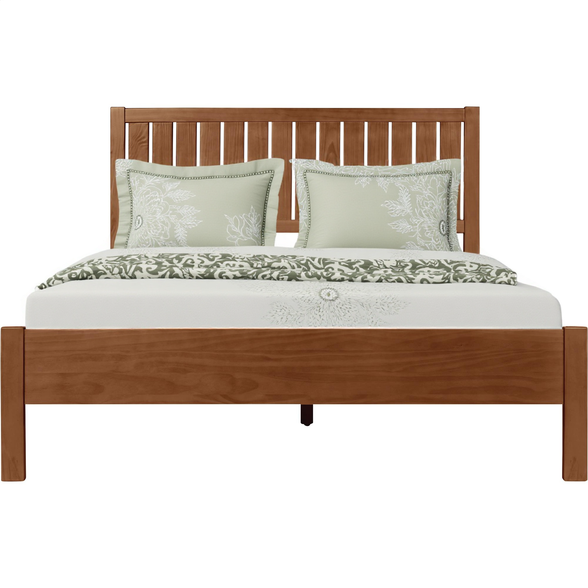 Brown Shiplap Texture Solid Wood King Bed Frame