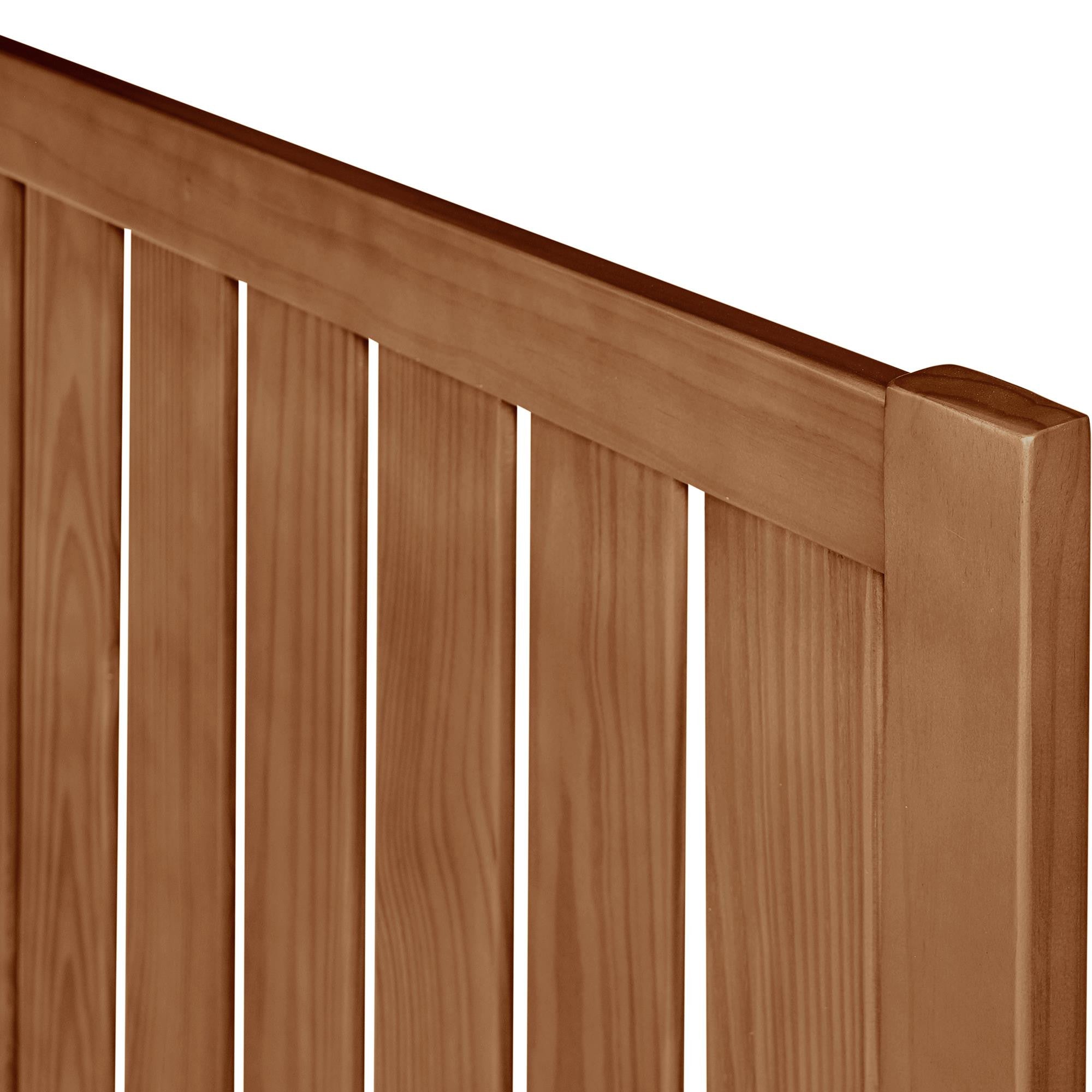 Brown Shiplap Texture Solid Wood King Bed Frame