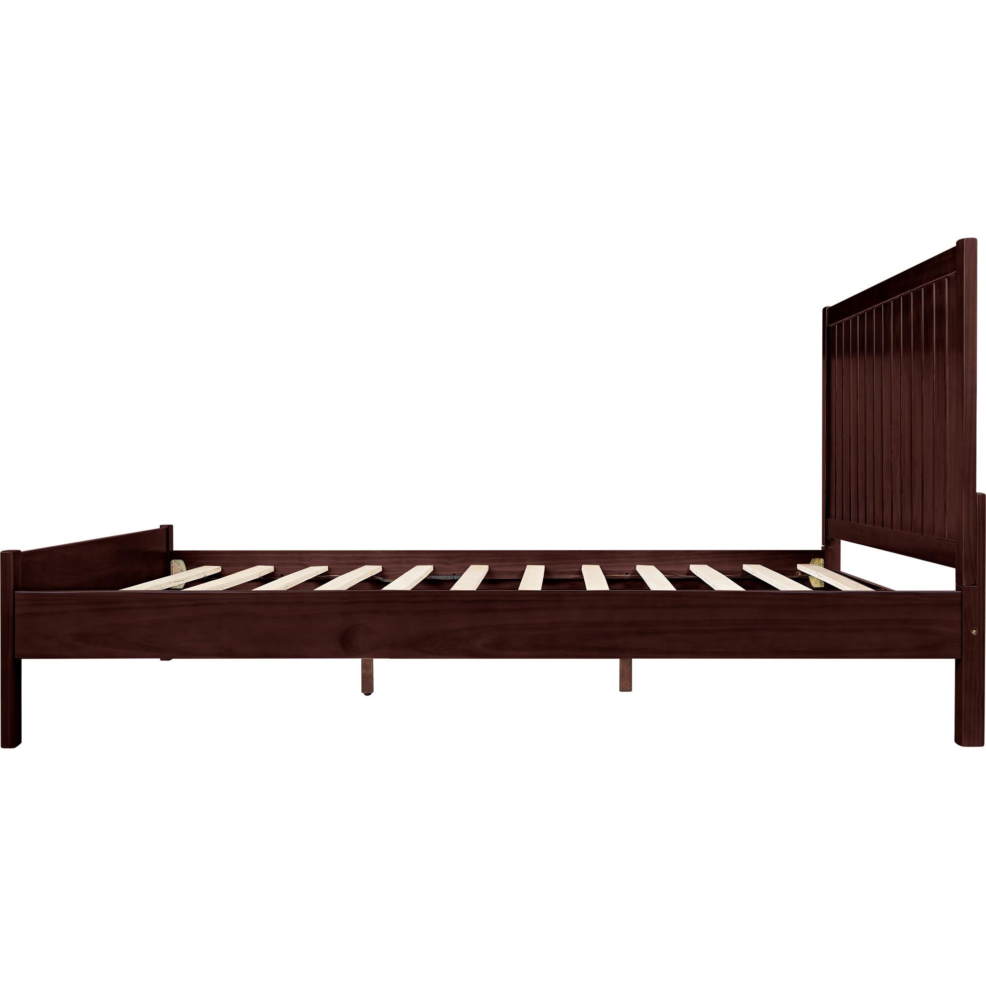 Brown Solid Wood Queen Bed Frame