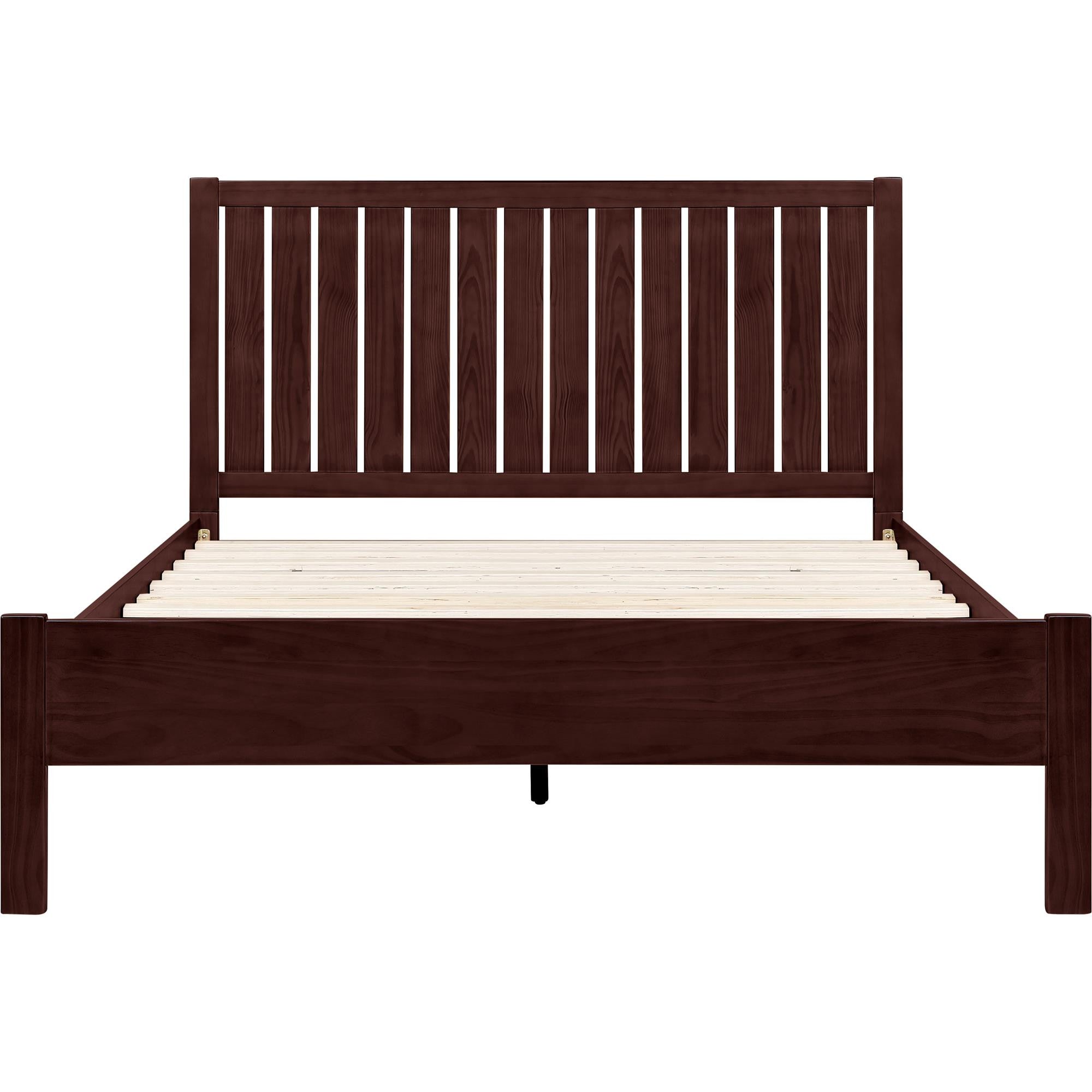 Brown Solid Wood King Bed Frame