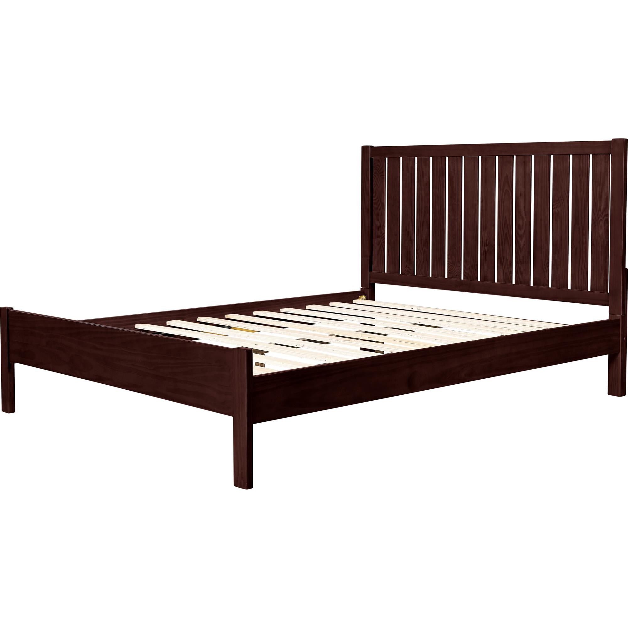 Brown Solid Wood King Bed Frame