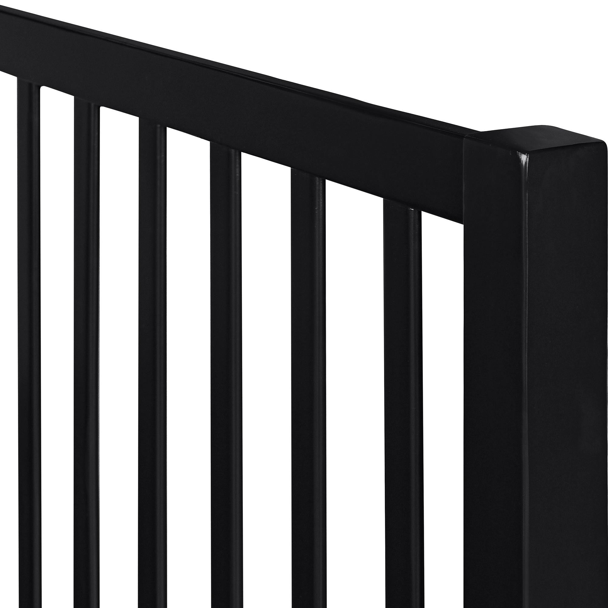 Black Slat Back Solid Wood King Bed Frame
