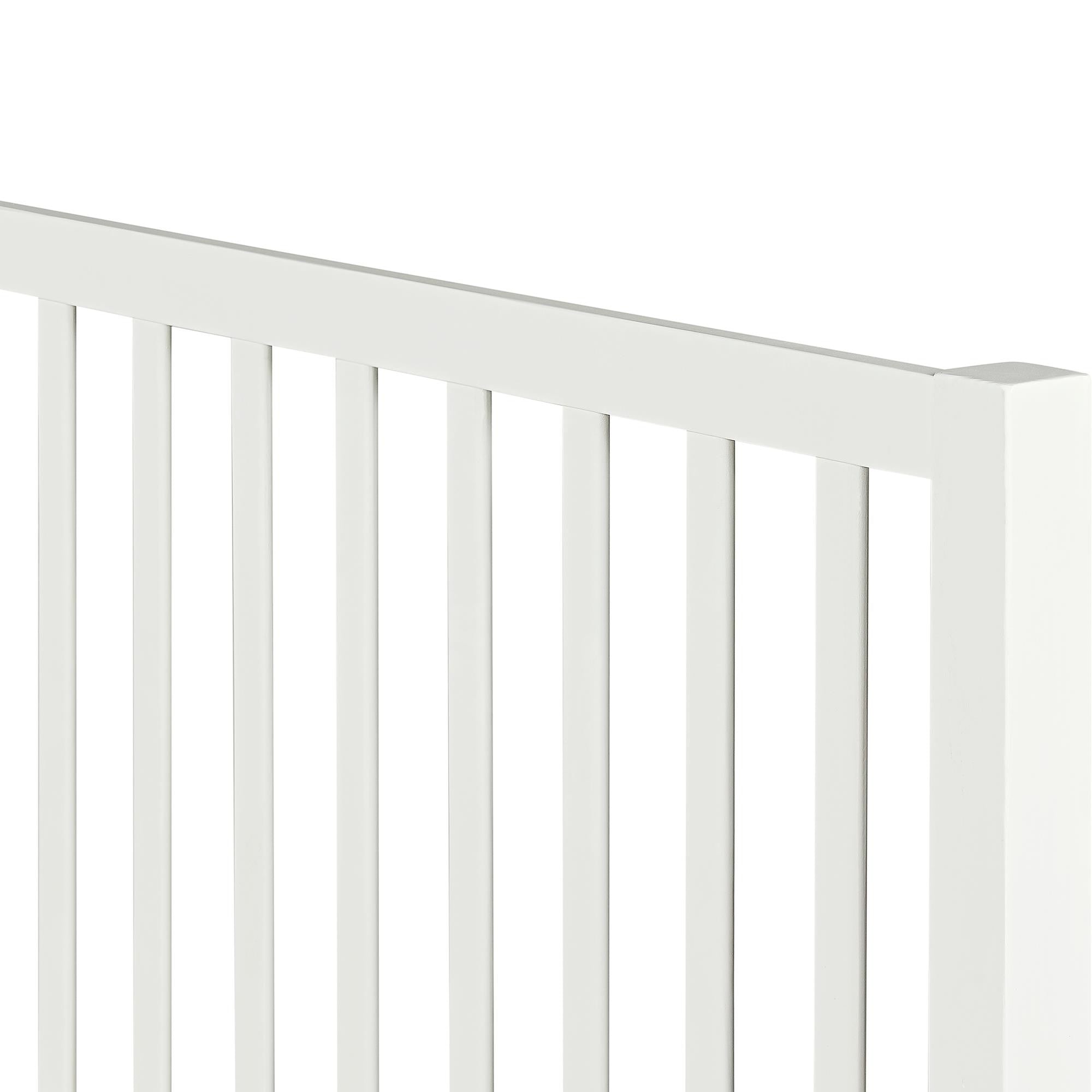 White Slat Back Solid Wood Queen Bed Frame