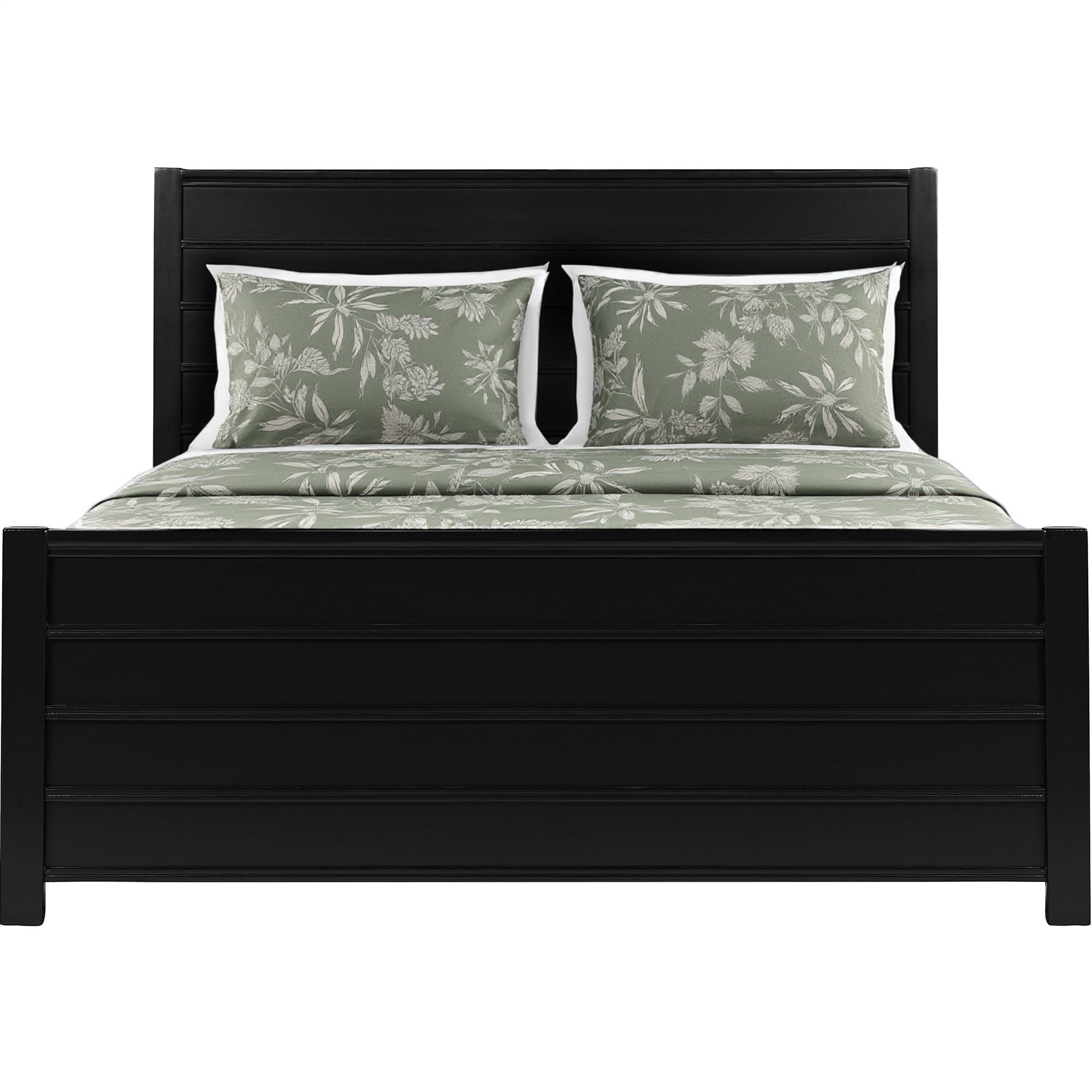 Black Solid Wood Queen Bed Frame