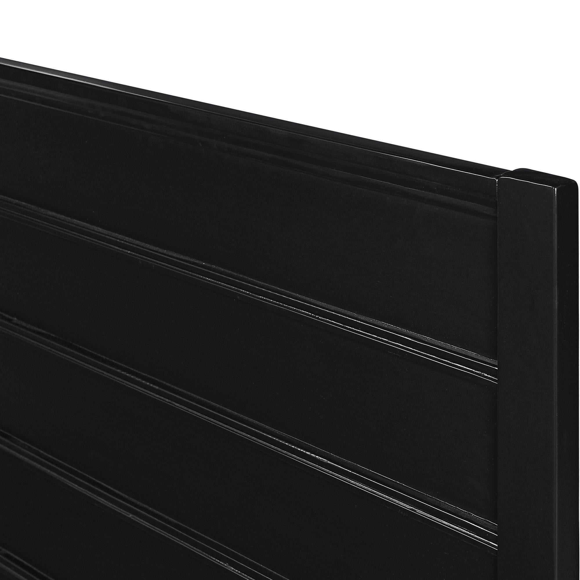 Black Solid Wood Queen Bed Frame
