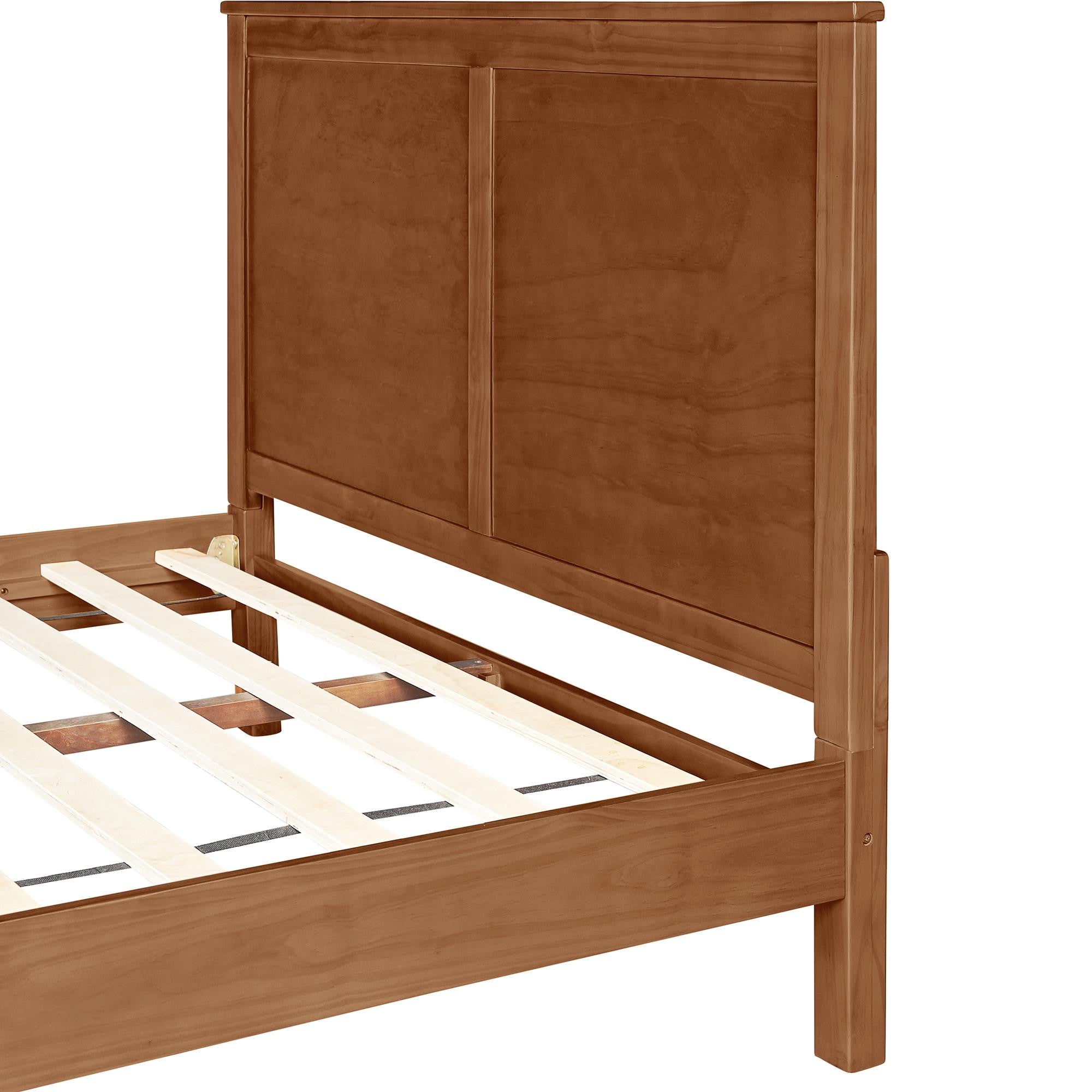 Brown Solid Wood Queen Bed Frame
