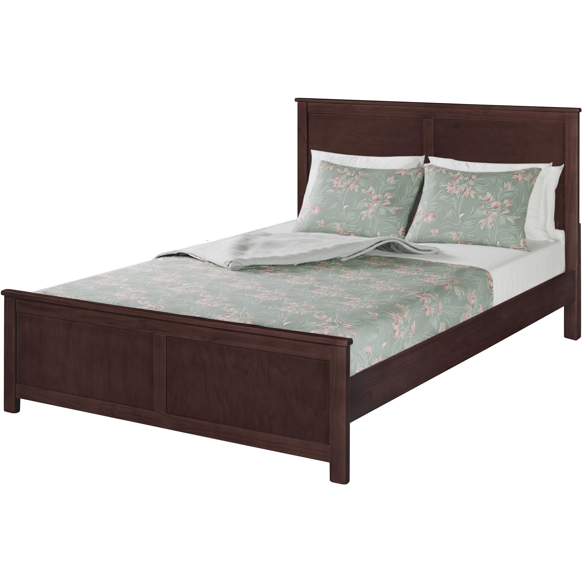 Brown Solid Wood Queen Bed Frame