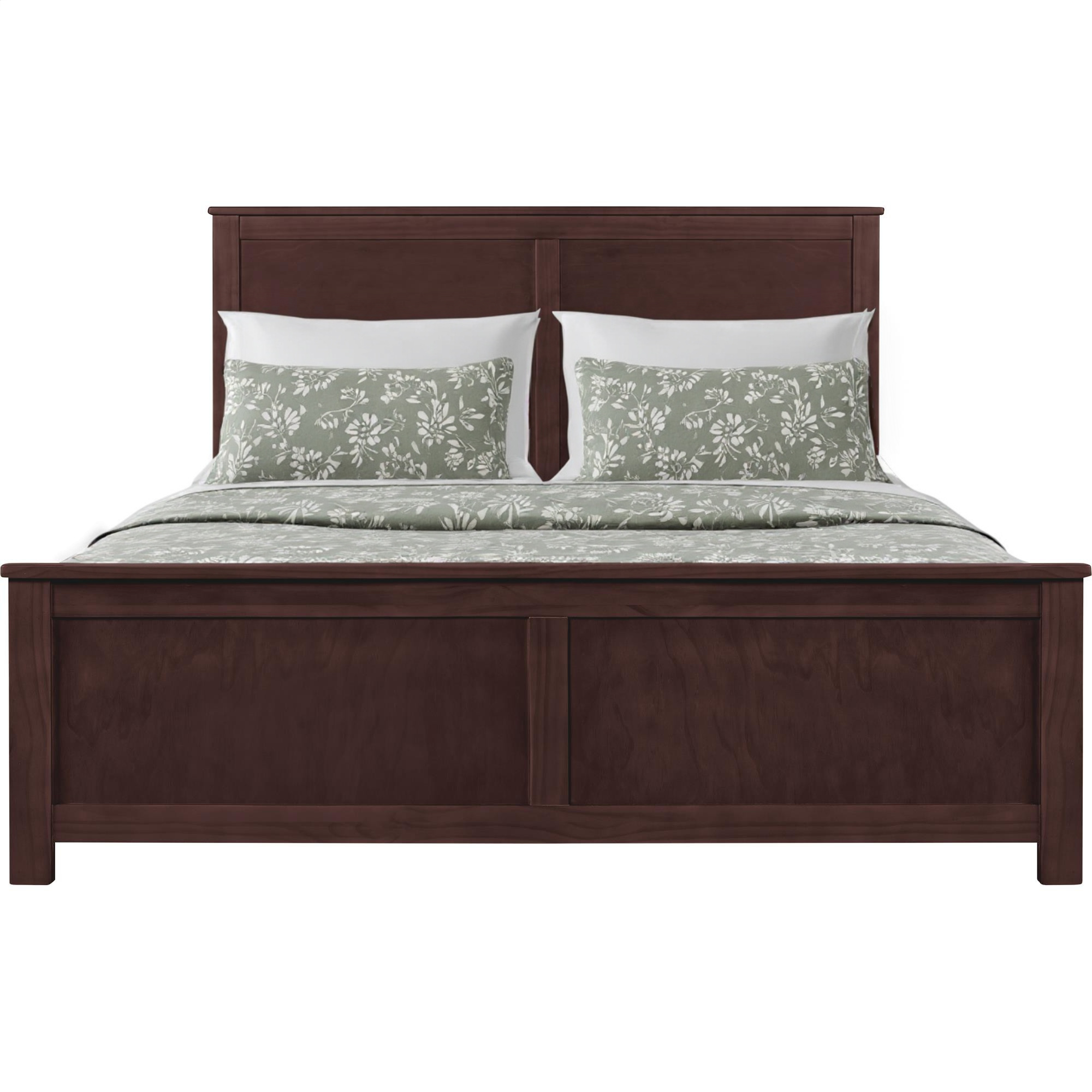 Brown Solid Wood Queen Bed Frame