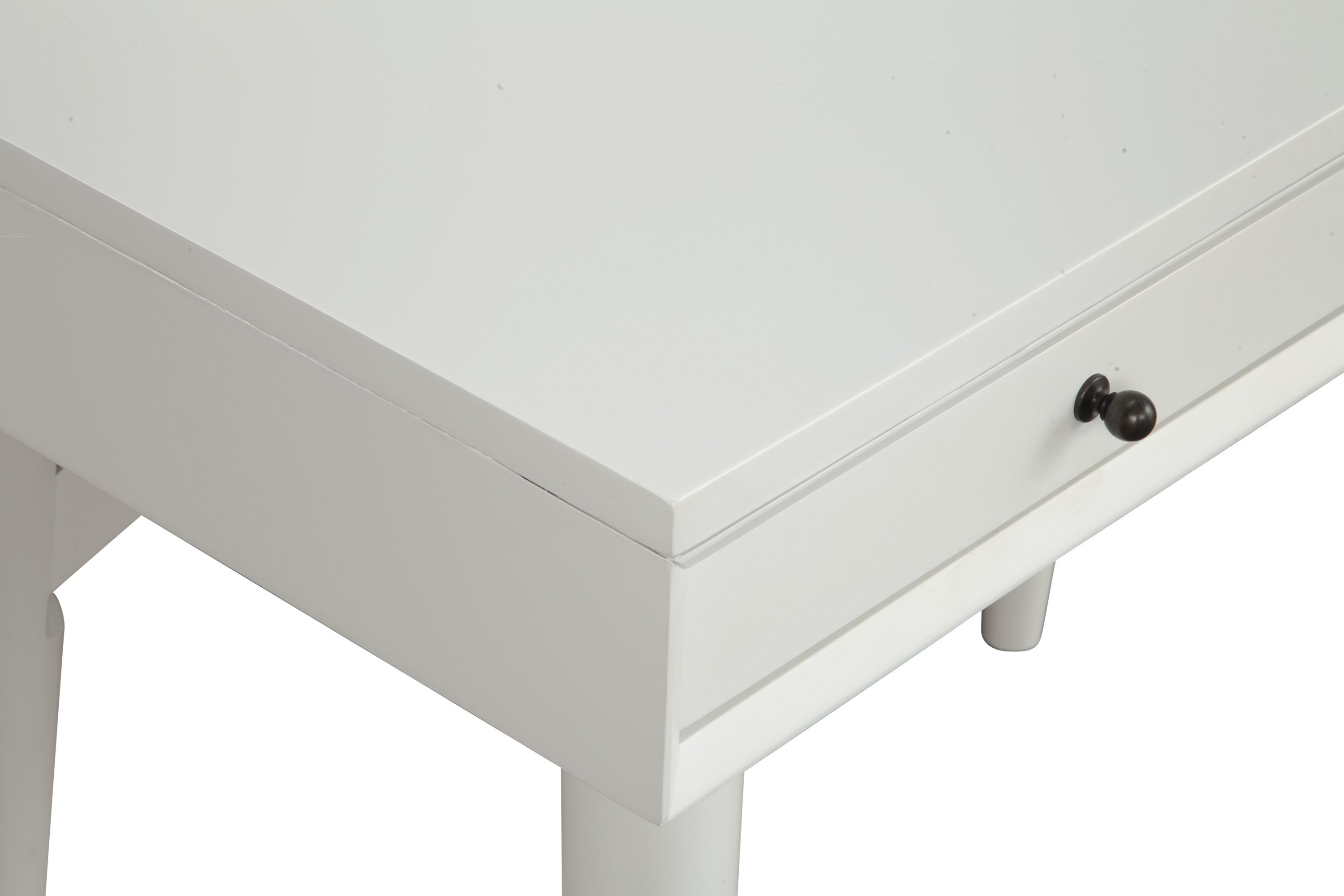 36" White Solid Manufactured Wood Writing Desk with Two Drawers