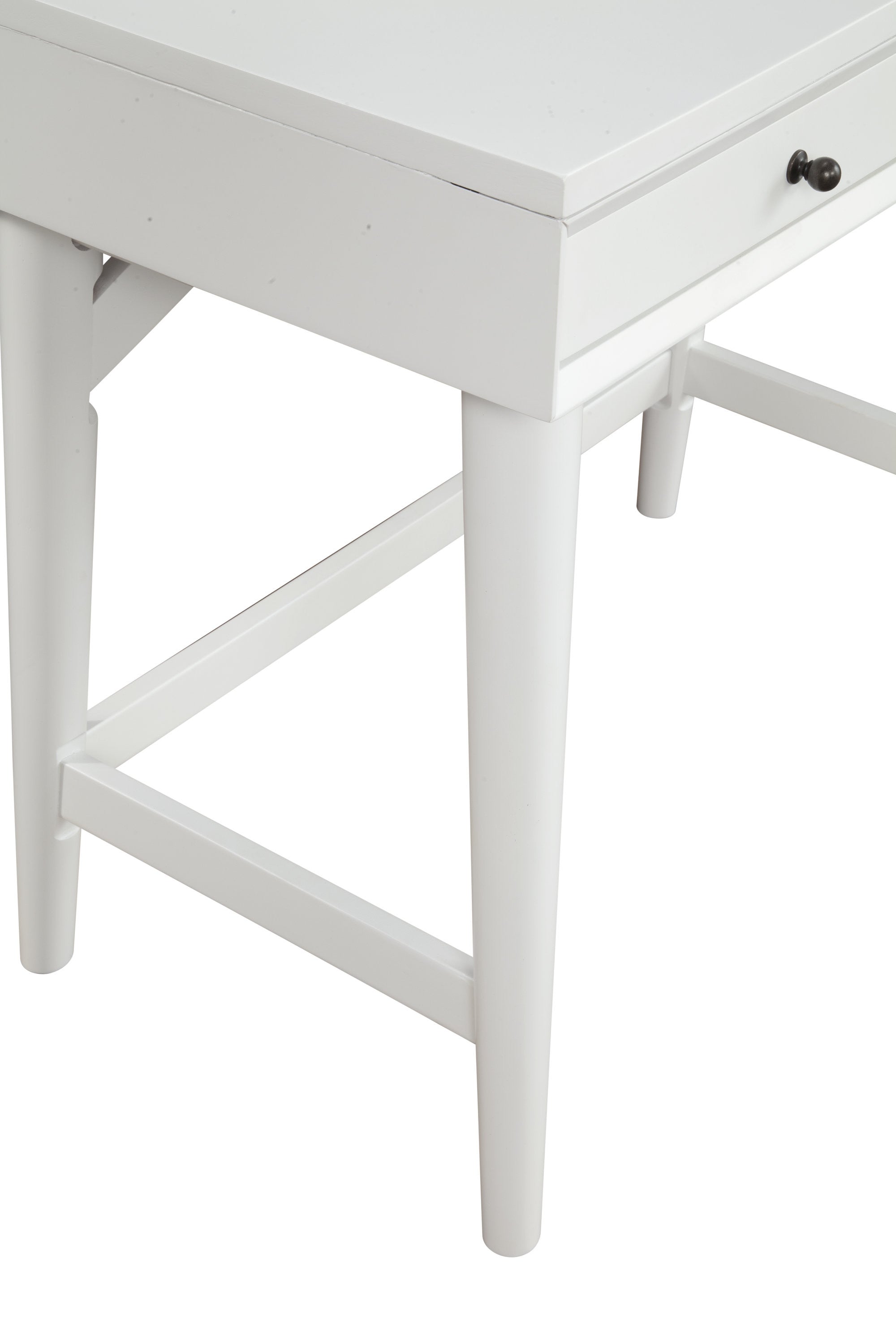36" White Solid Manufactured Wood Writing Desk with Two Drawers