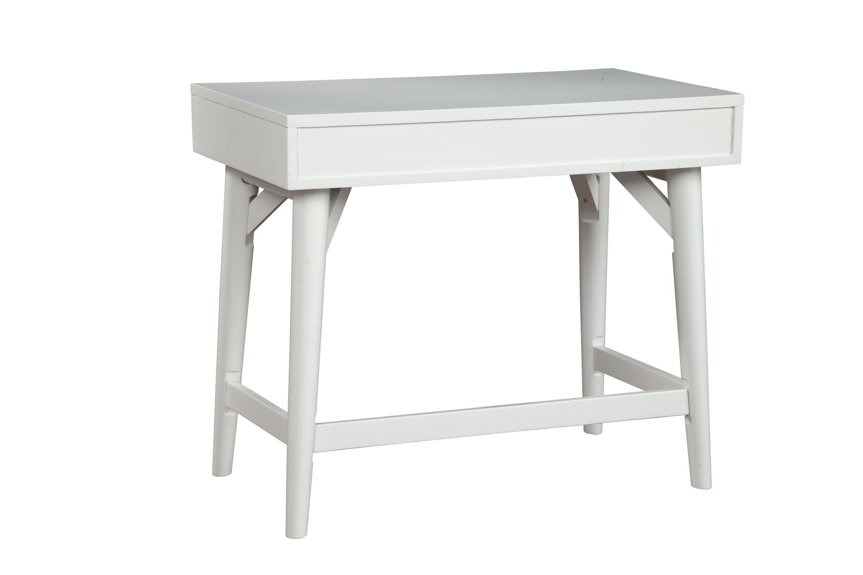 36" White Solid Manufactured Wood Writing Desk with Two Drawers