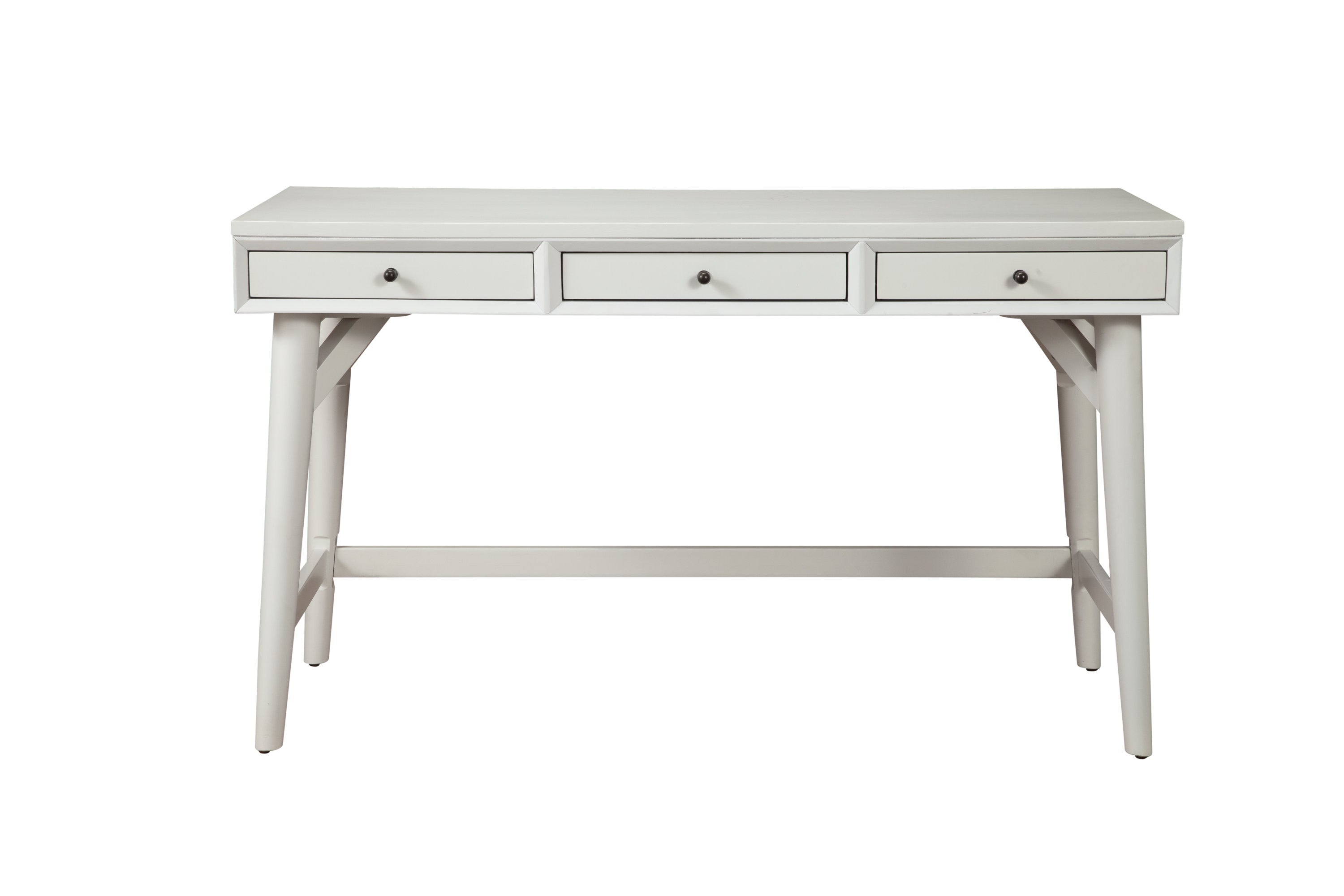 52" White Solid Manufactured Wood Writing Desk with Three Drawers