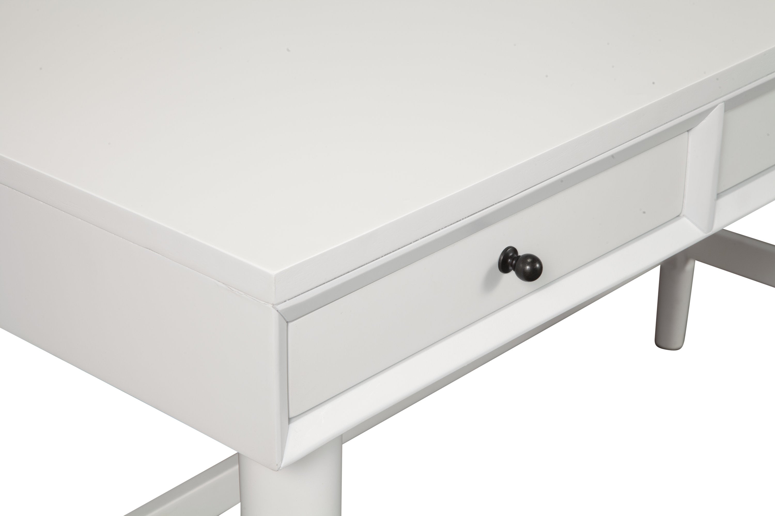 52" White Solid Manufactured Wood Writing Desk with Three Drawers