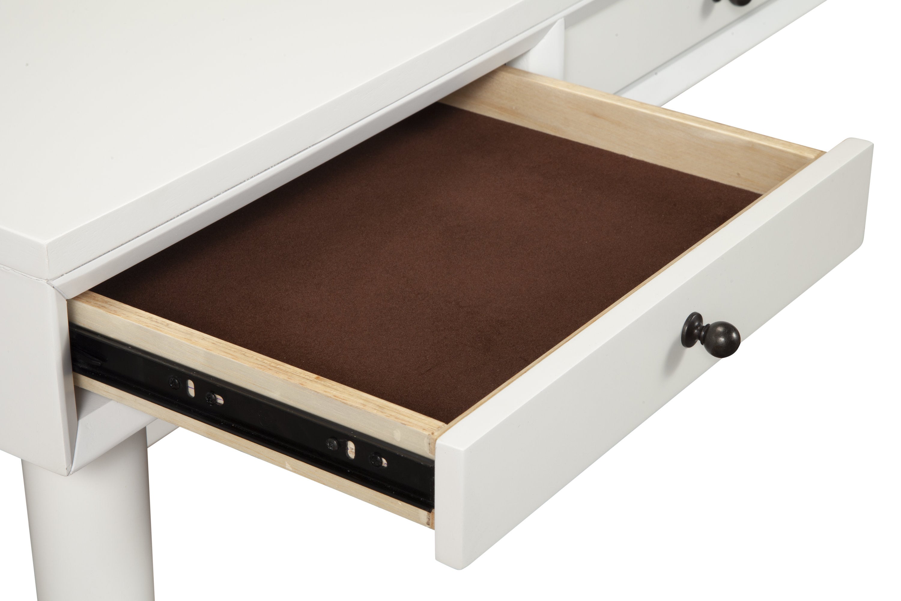 52" White Solid Manufactured Wood Writing Desk with Three Drawers