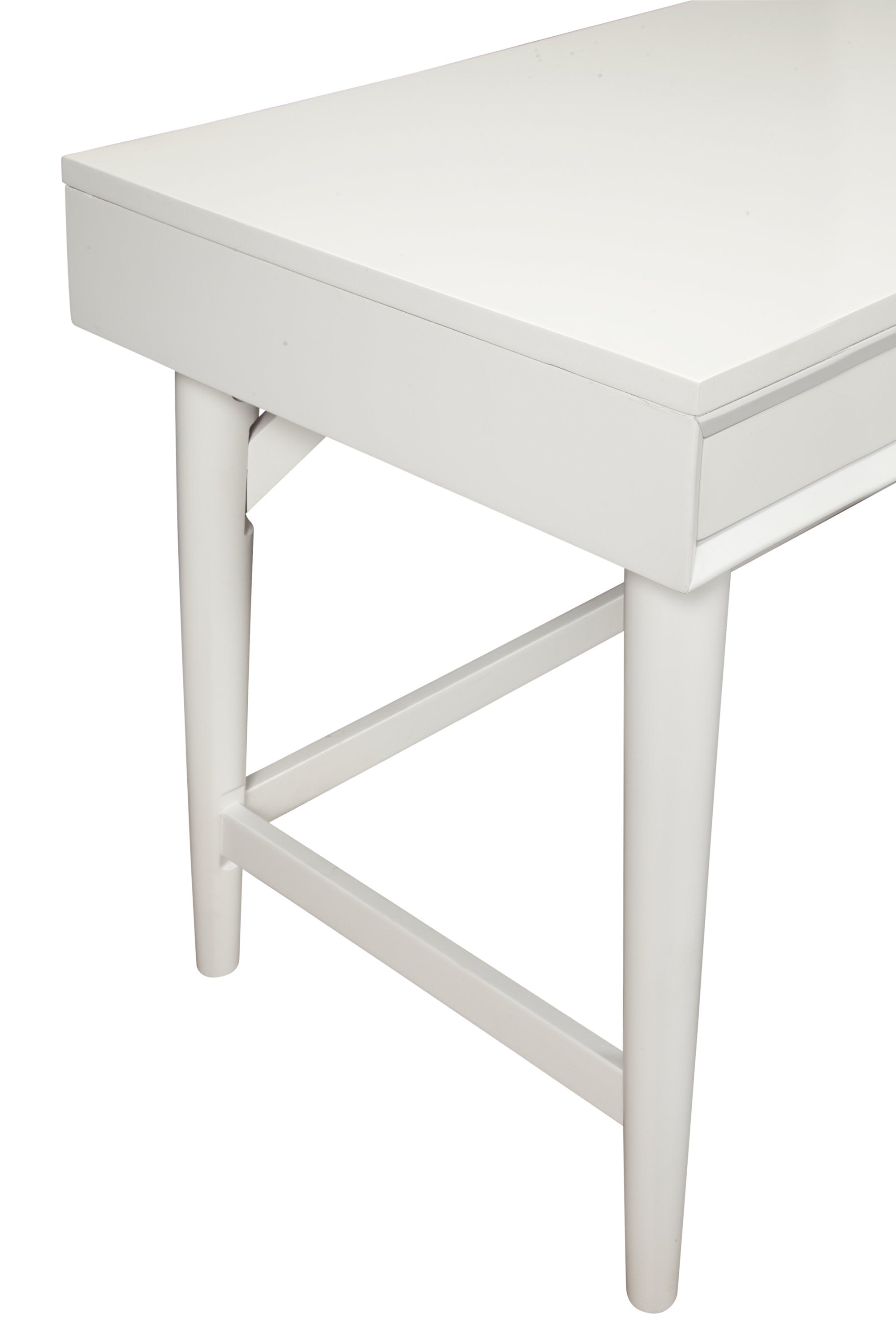 52" White Solid Manufactured Wood Writing Desk with Three Drawers