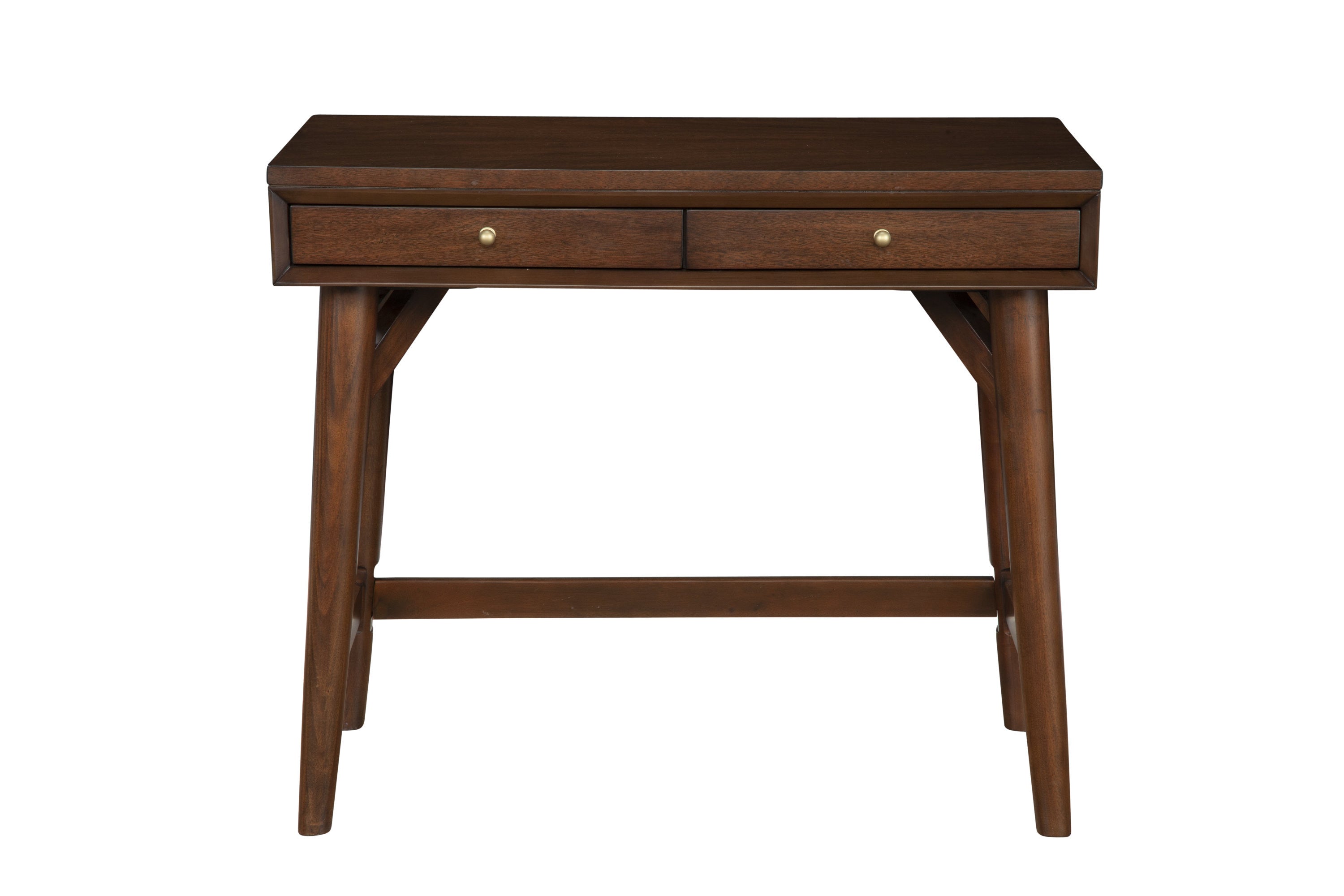 36" Brown Solid Manufactured Wood Writing Desk with Two Drawers