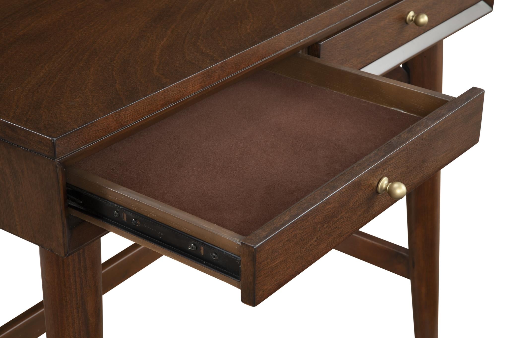 36" Brown Solid Manufactured Wood Writing Desk with Two Drawers
