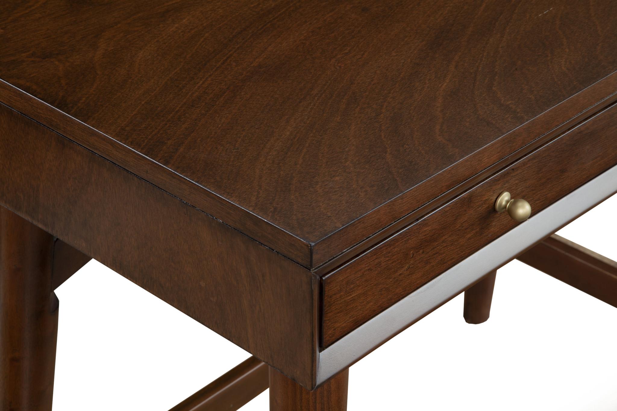 36" Brown Solid Manufactured Wood Writing Desk with Two Drawers