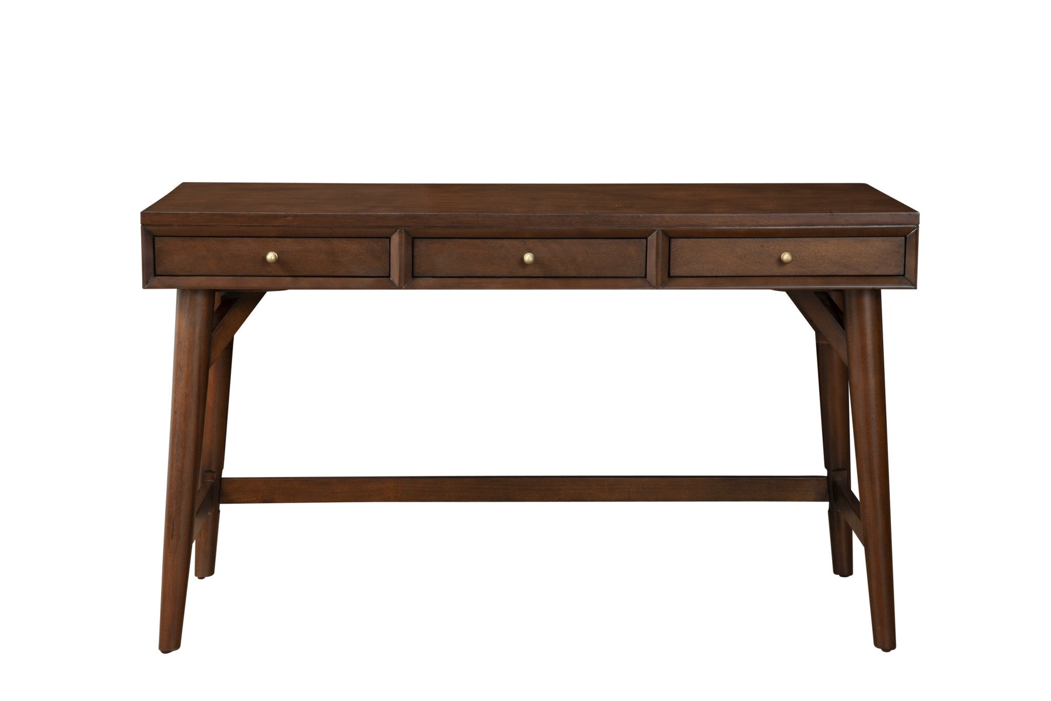 52" Brown Solid Manufactured Wood Writing Desk with Three Drawers