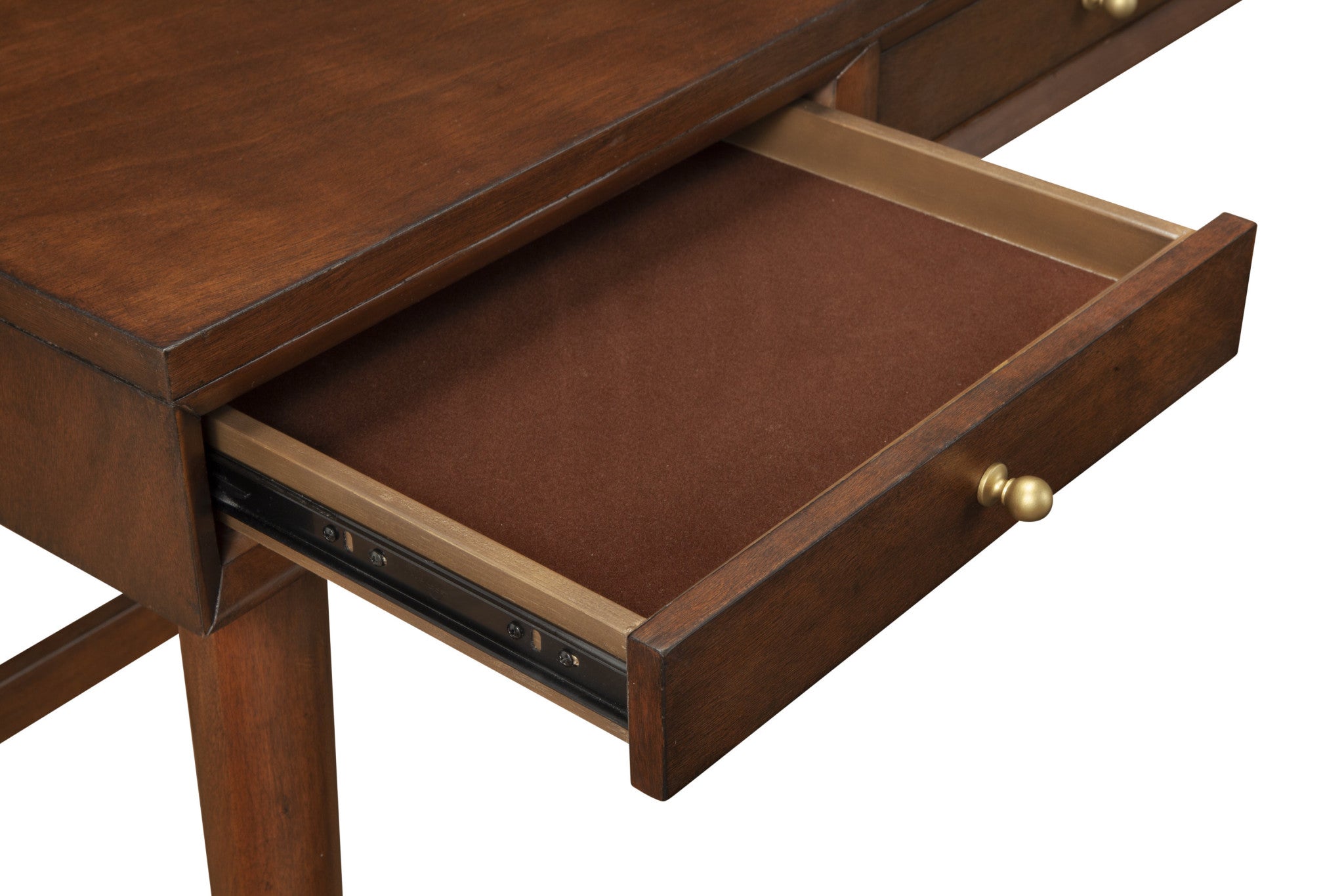 52" Brown Solid Manufactured Wood Writing Desk with Three Drawers