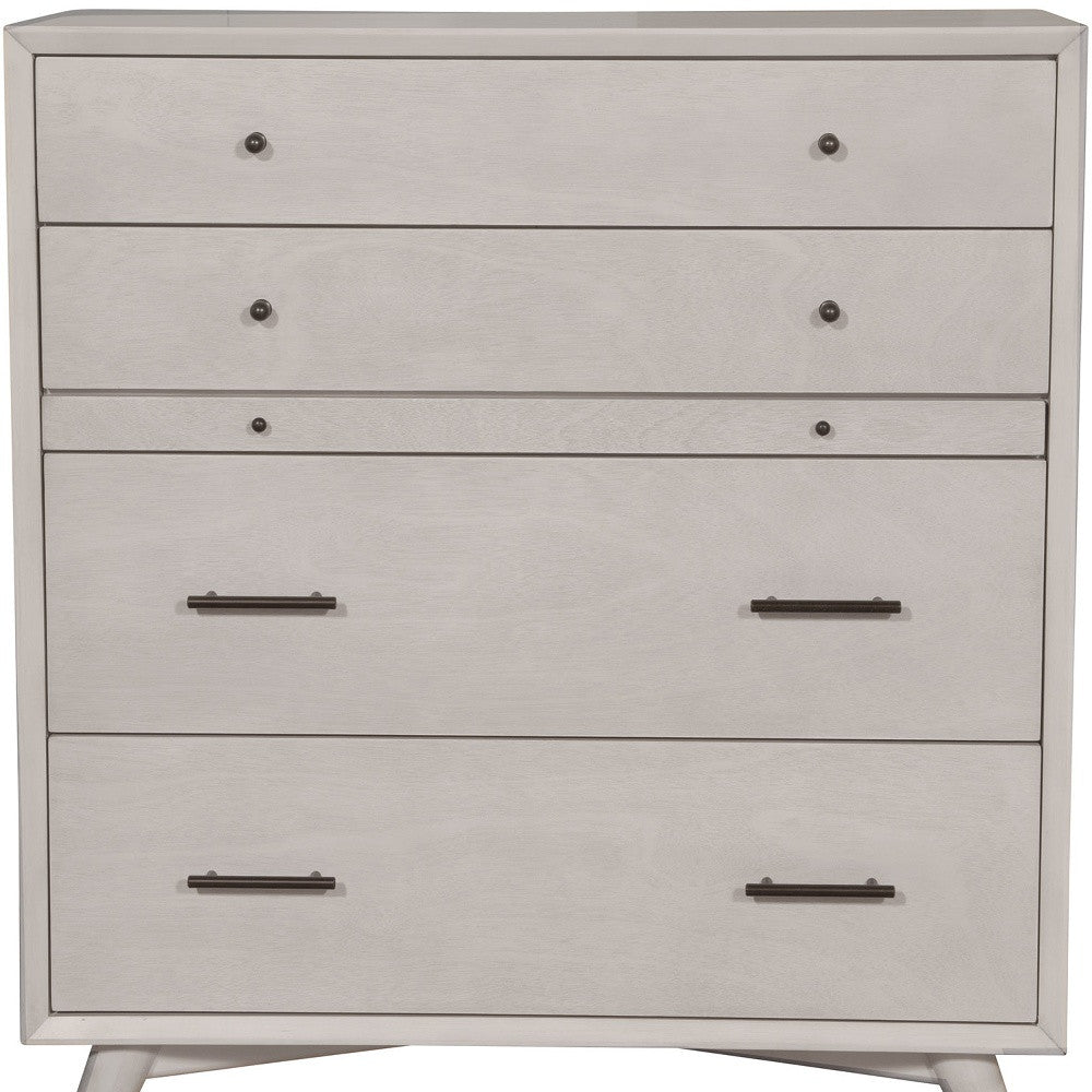 38" Gray Solid Wood Four Drawer Dresser