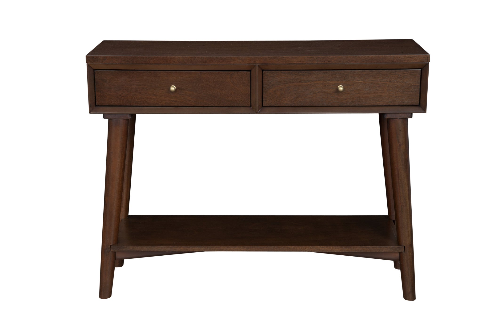 42" Brown Solid and Manufactured Wood Floor Shelf Console Table With Storage With Storage