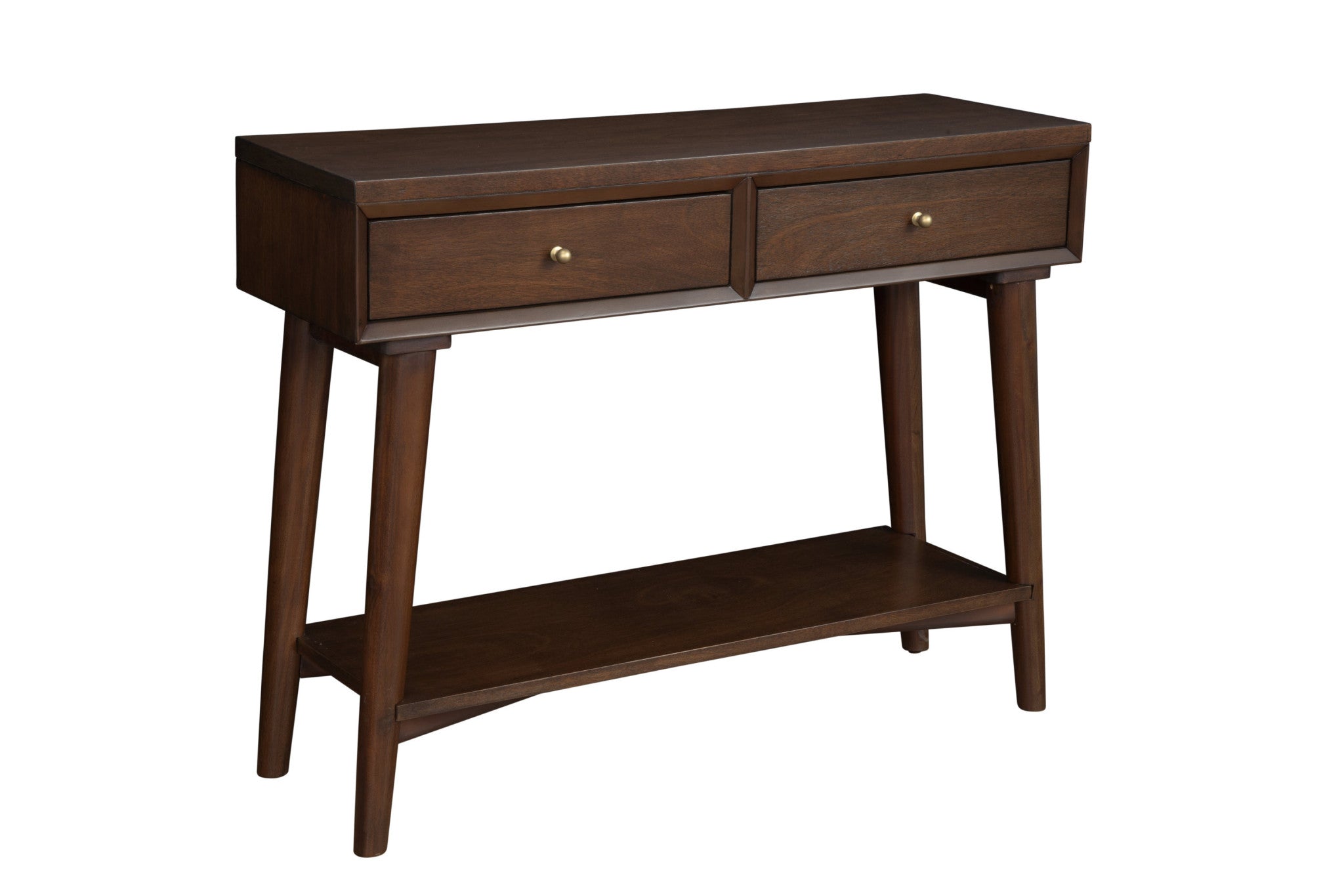 42" Brown Solid and Manufactured Wood Floor Shelf Console Table With Storage With Storage