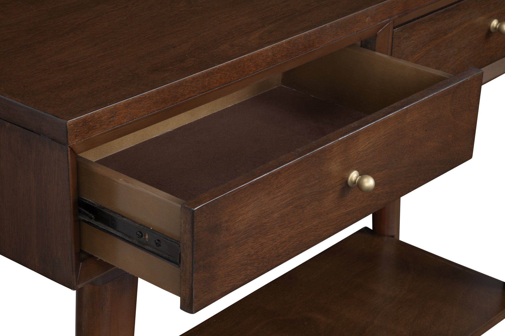 42" Brown Solid and Manufactured Wood Floor Shelf Console Table With Storage With Storage