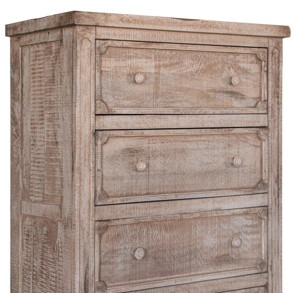 37" Natural Solid Wood Four Drawer Dresser
