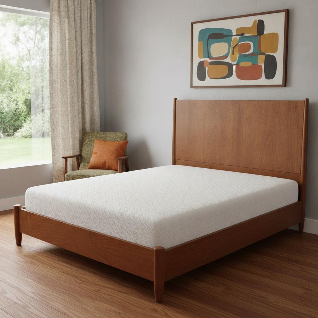 Brown Solid Wood Queen Bed Frame