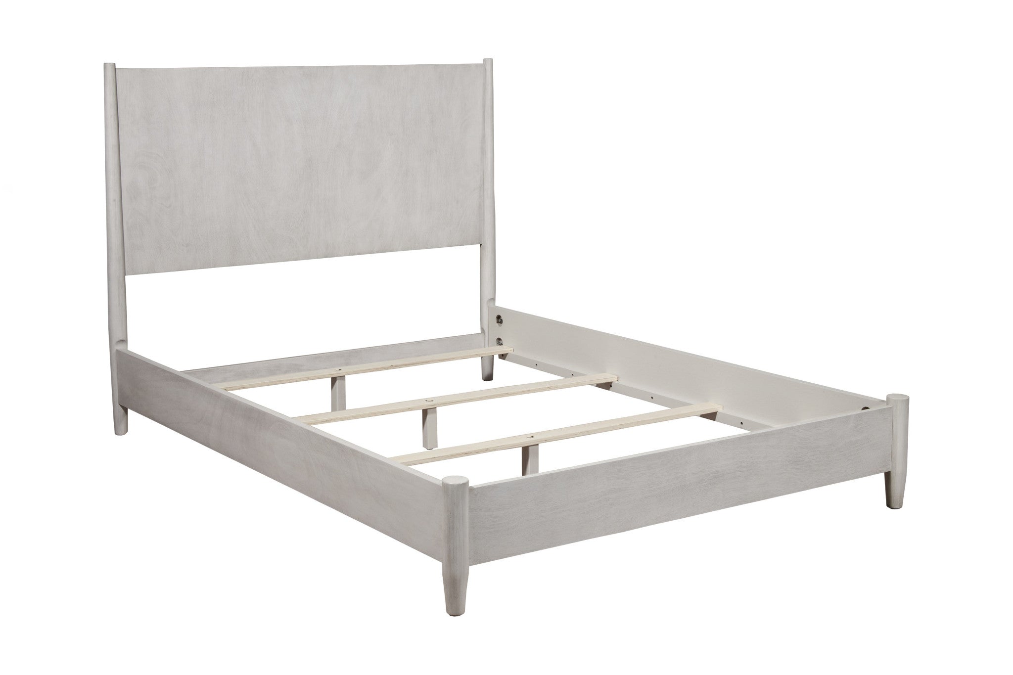 Gray Solid Wood Queen Bed Frame