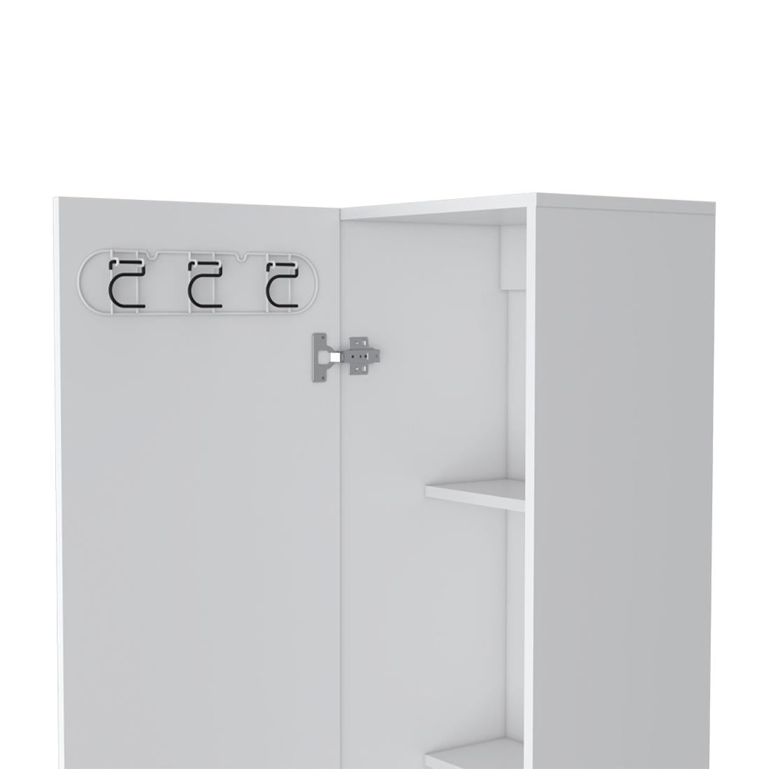 71" White Wood Pantry Or Storage Closet